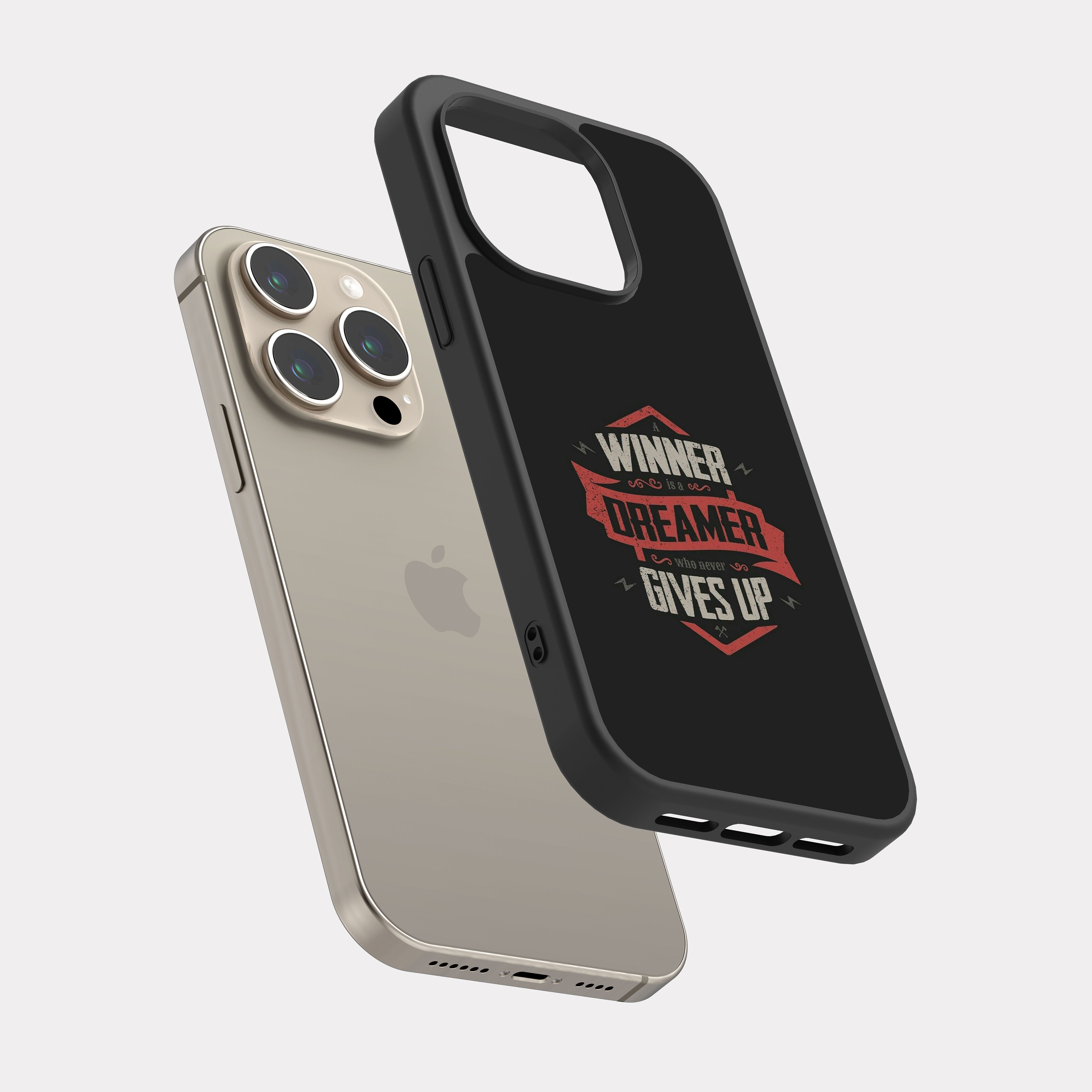 iPhone 15 Pro case cover English Quote a winner is a dreamer