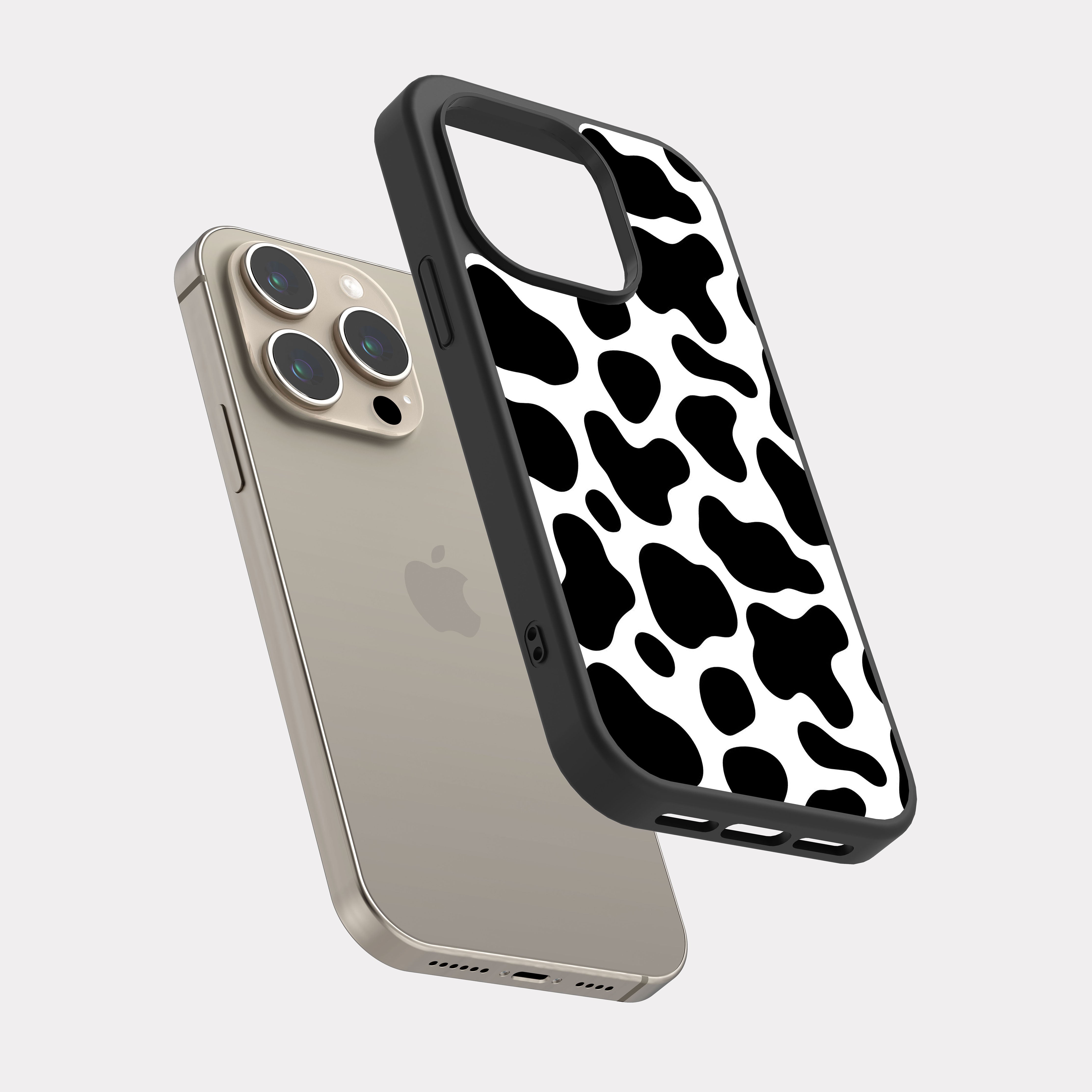 iPhone 15 Pro case cover Black and white layout White