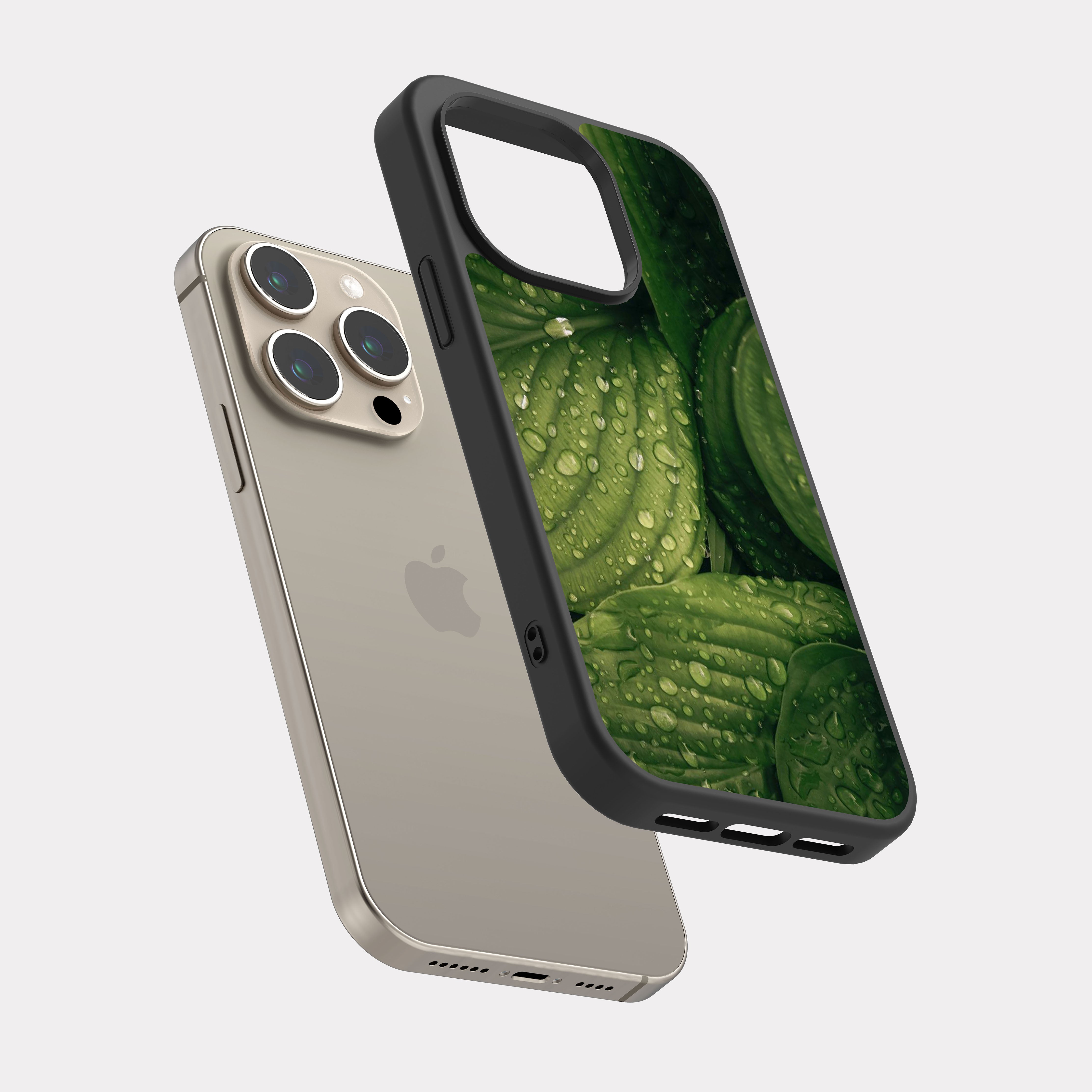 iPhone 15 Pro case cover Green Leaves
