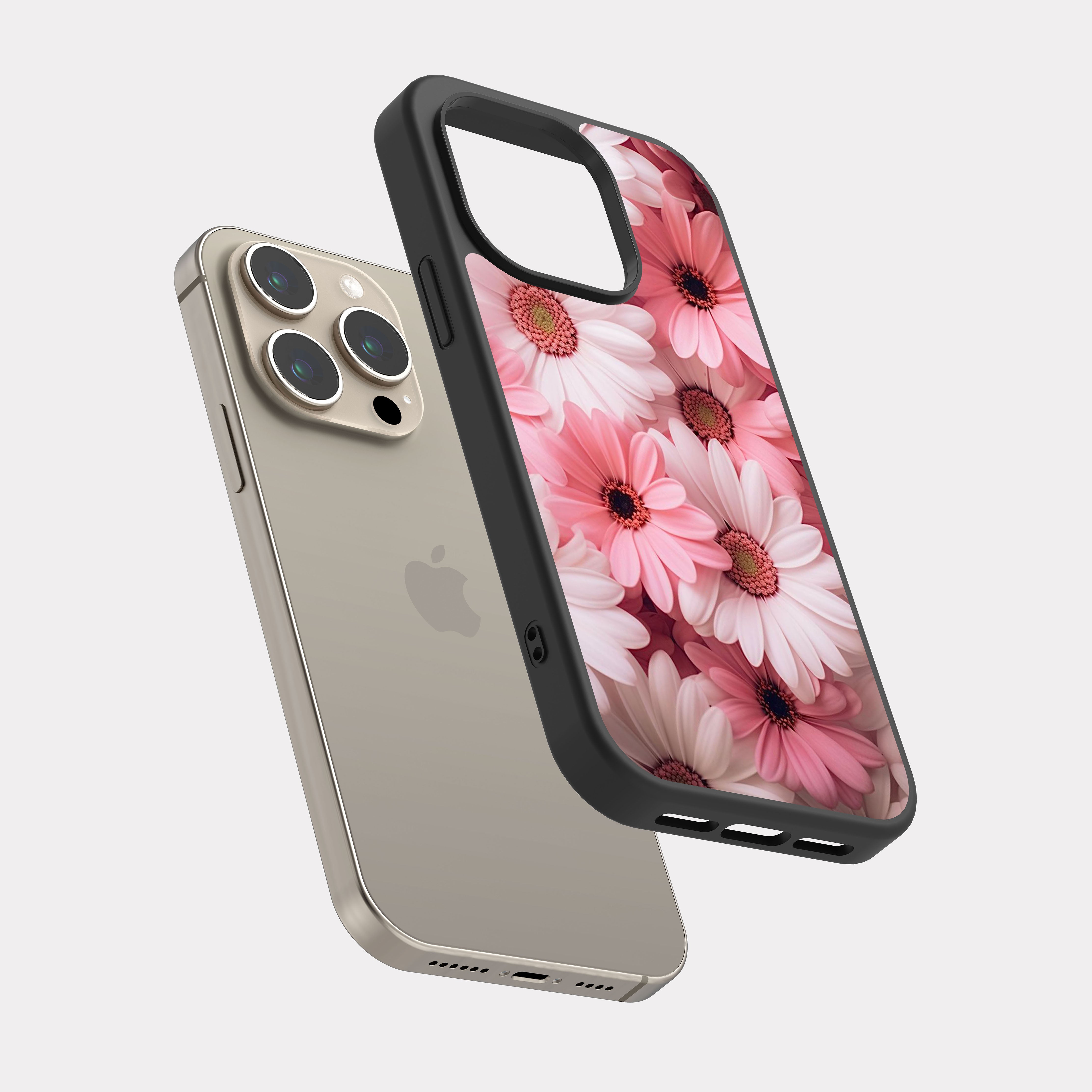 iPhone 15 Pro case cover Pink roses Pink