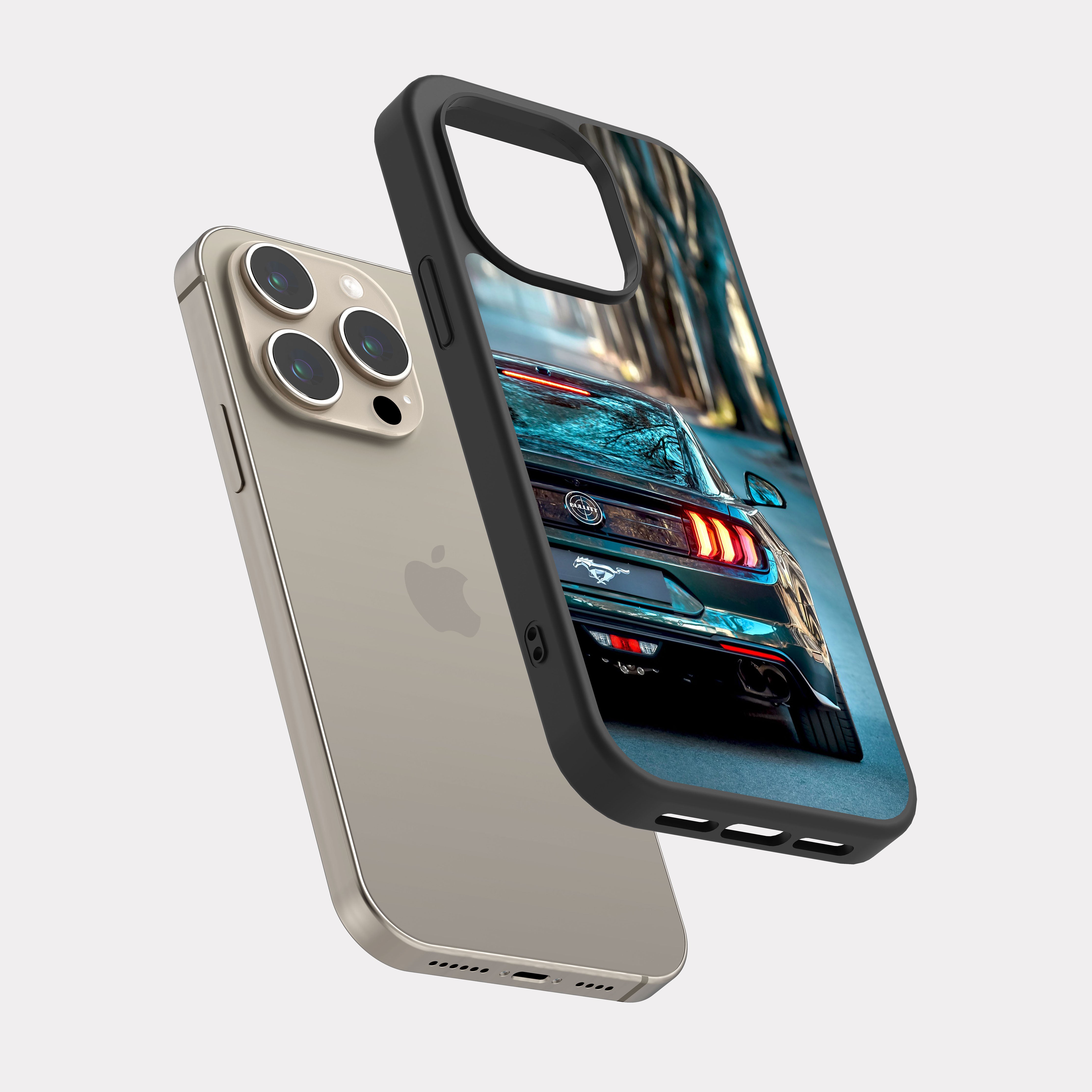 iPhone 15 Pro case cover Ford Mustang GT Grey