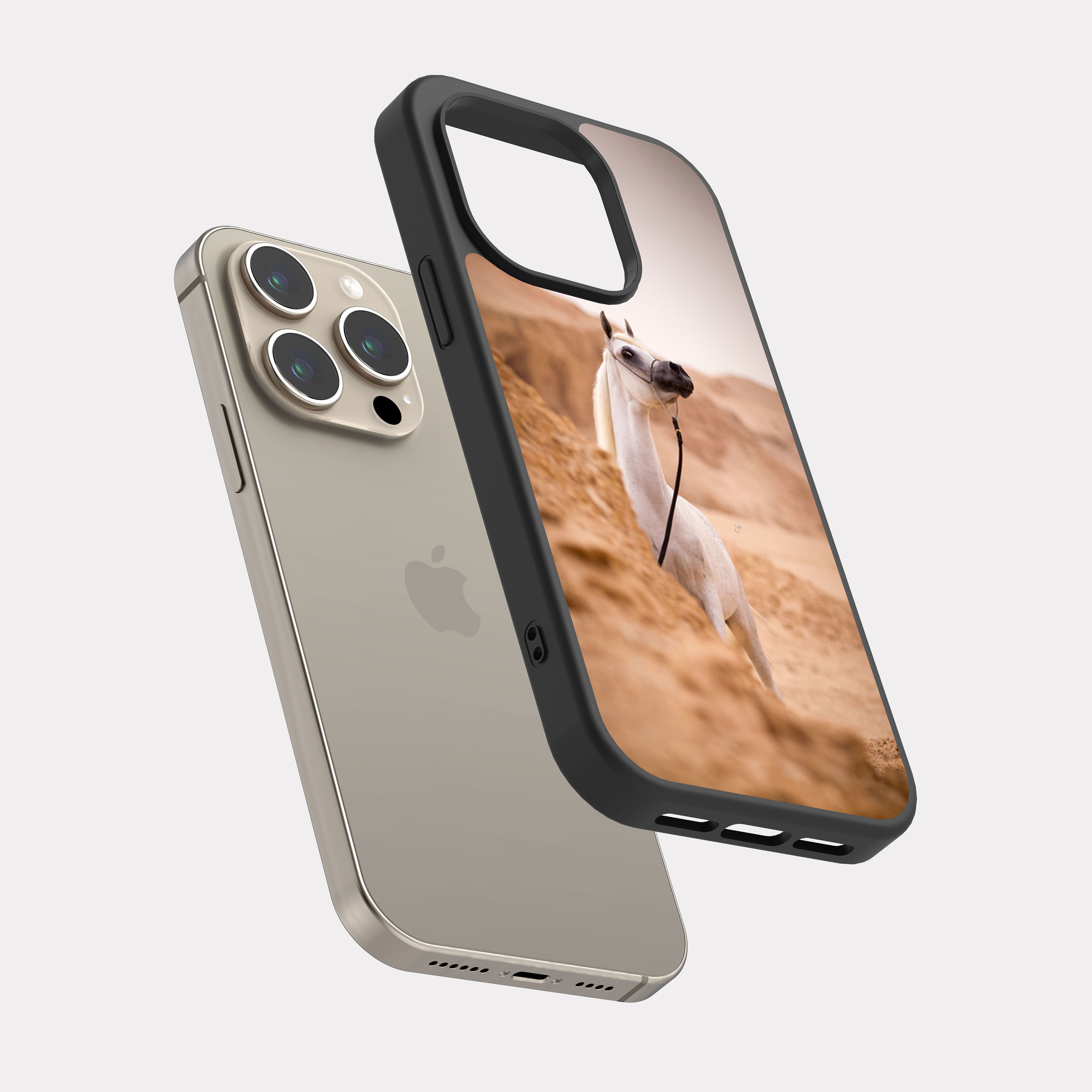 iPhone 15 Pro case cover Arabian Horse Beige