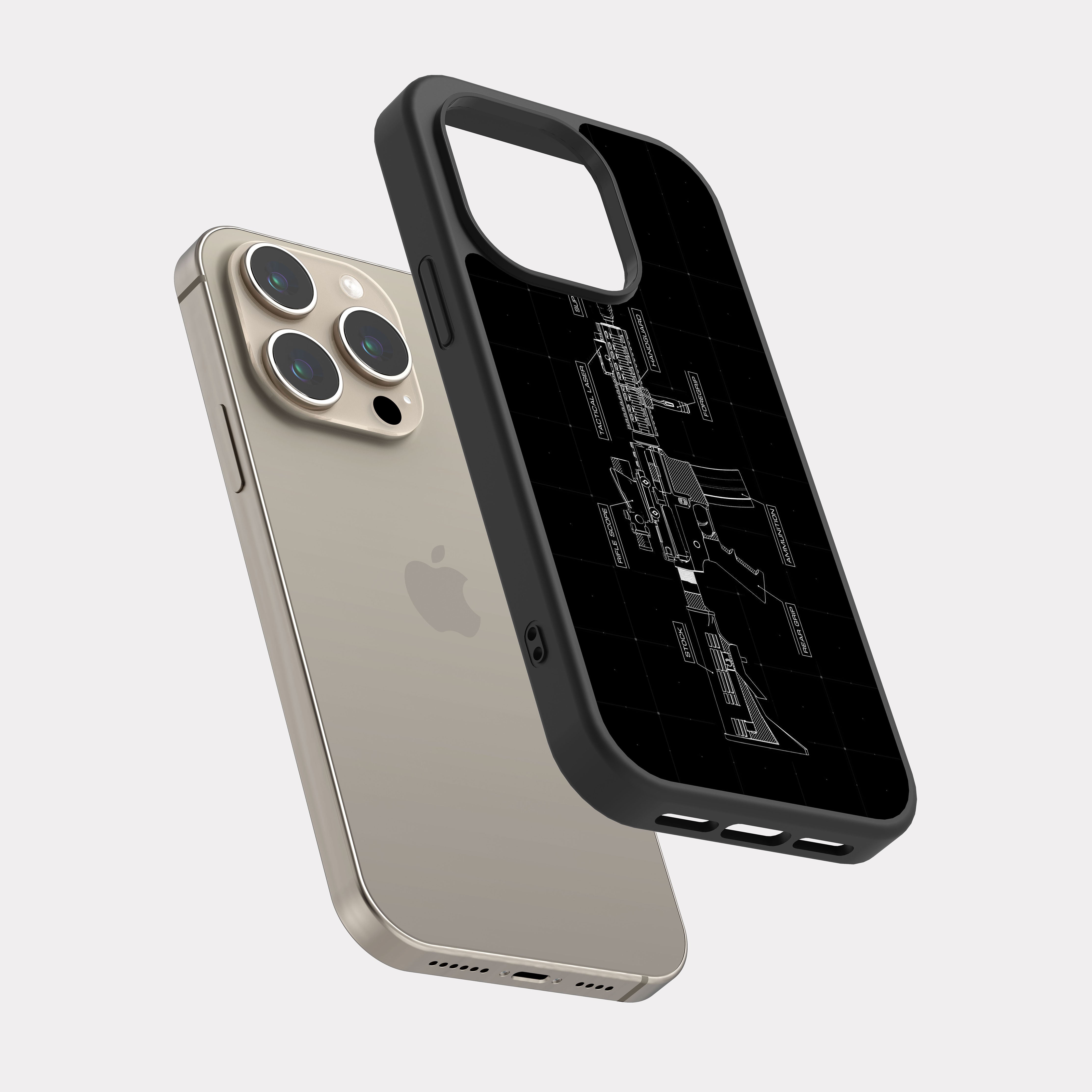 iPhone 15 Pro case cover M4 Assault Rifle White