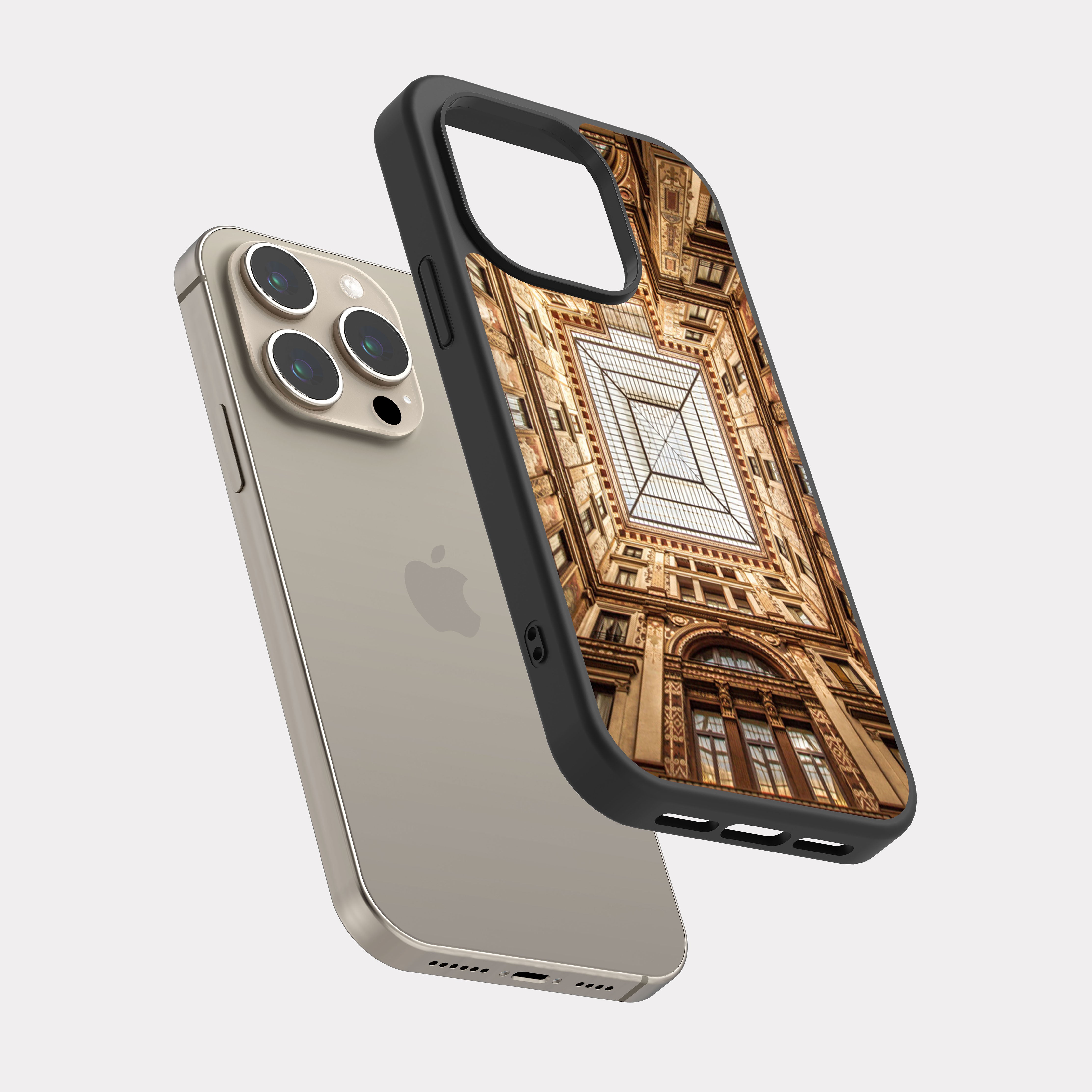 iPhone 15 Pro case cover Architectural Design Beige