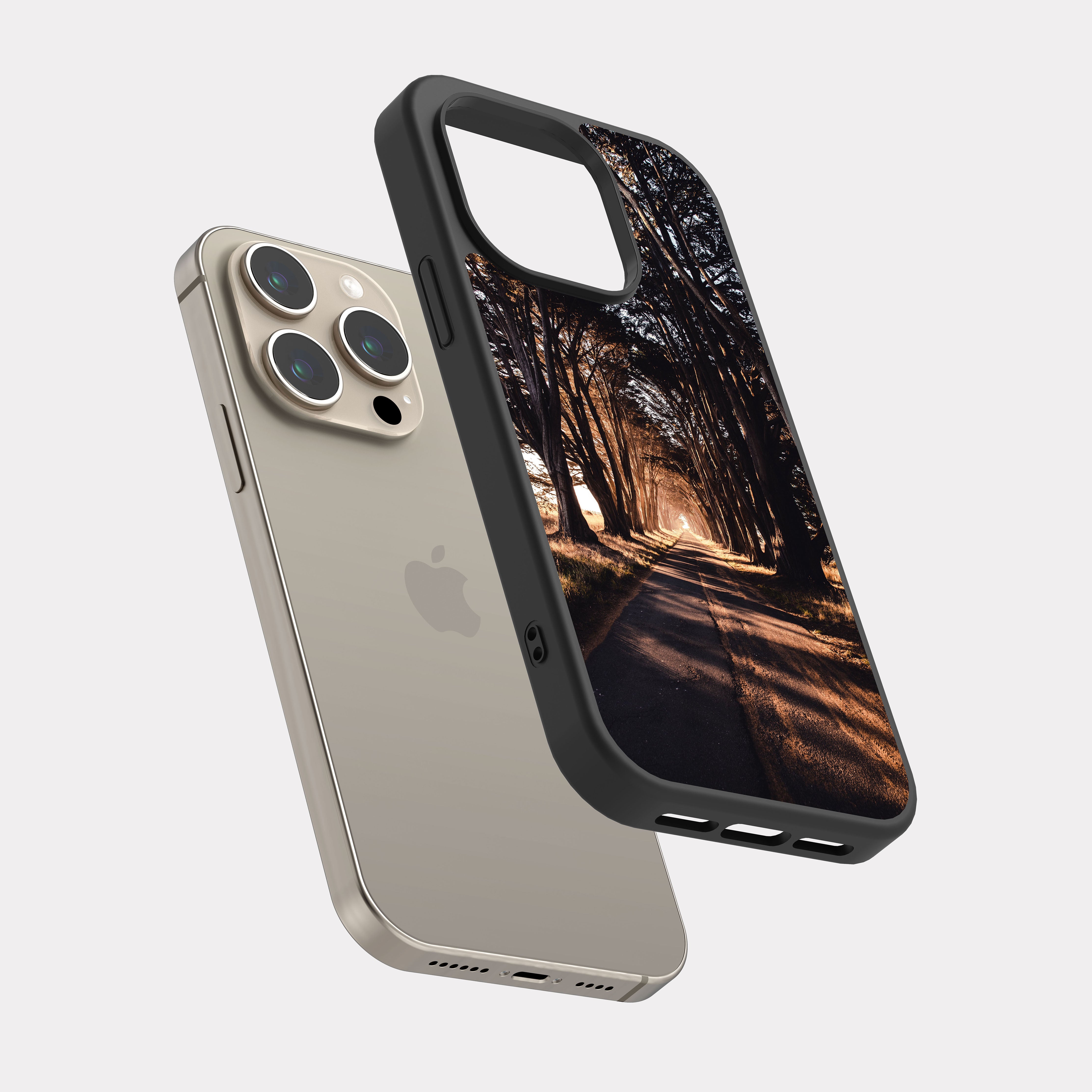 iPhone 15 Pro case cover Forest Road Brown