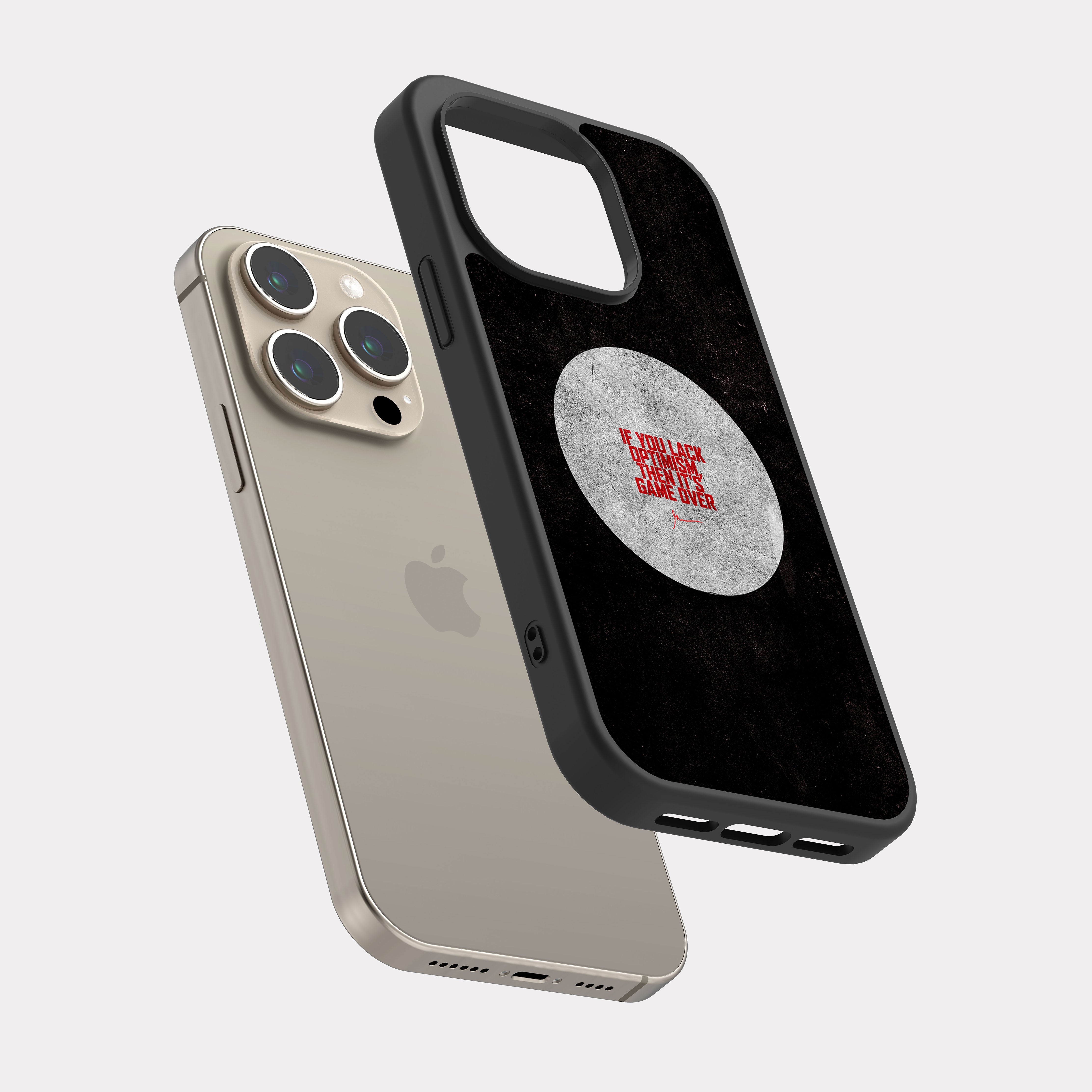 iPhone 15 Pro case cover English Quote if you lack optimism