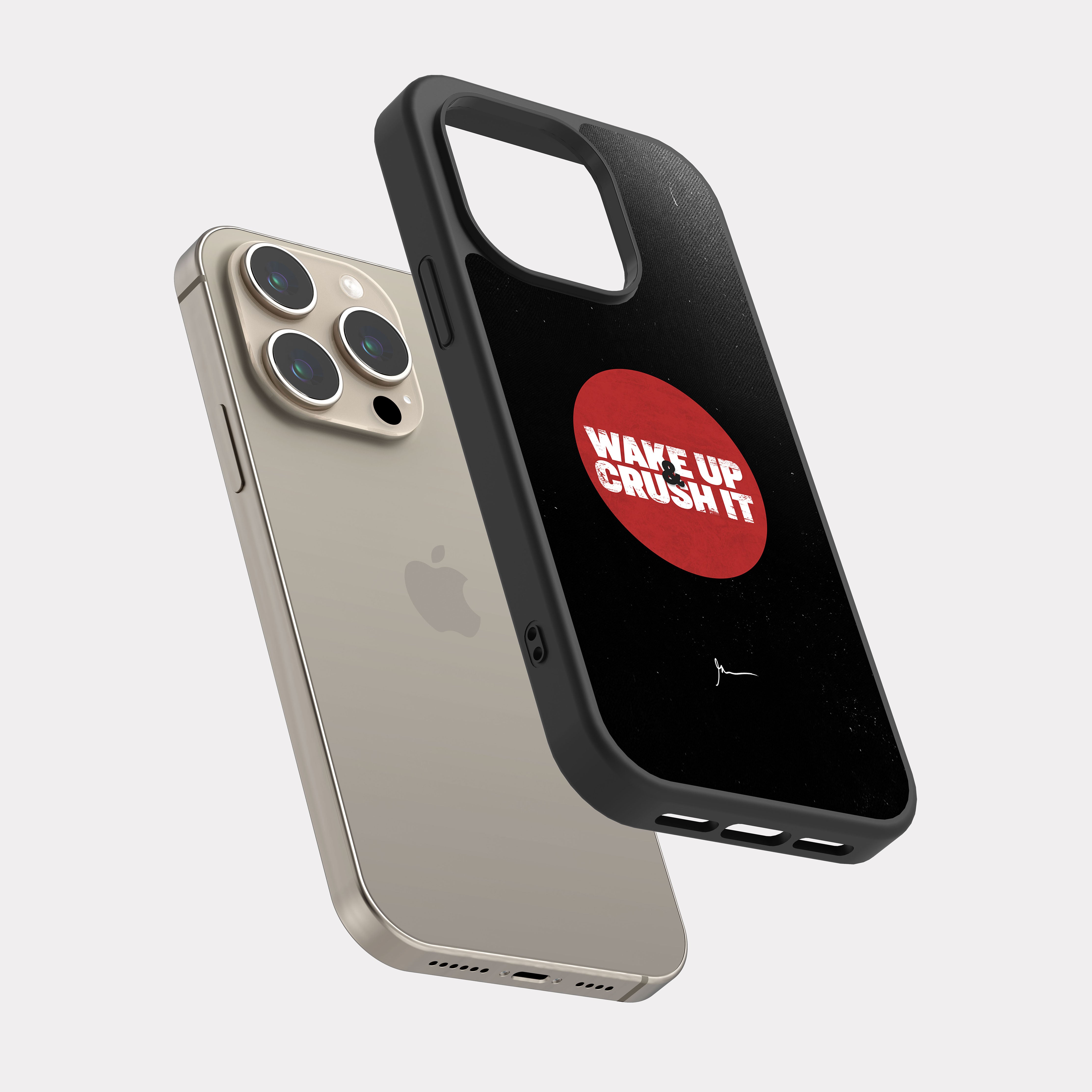 iPhone 15 Pro case cover English Quote Wake Up Crush It