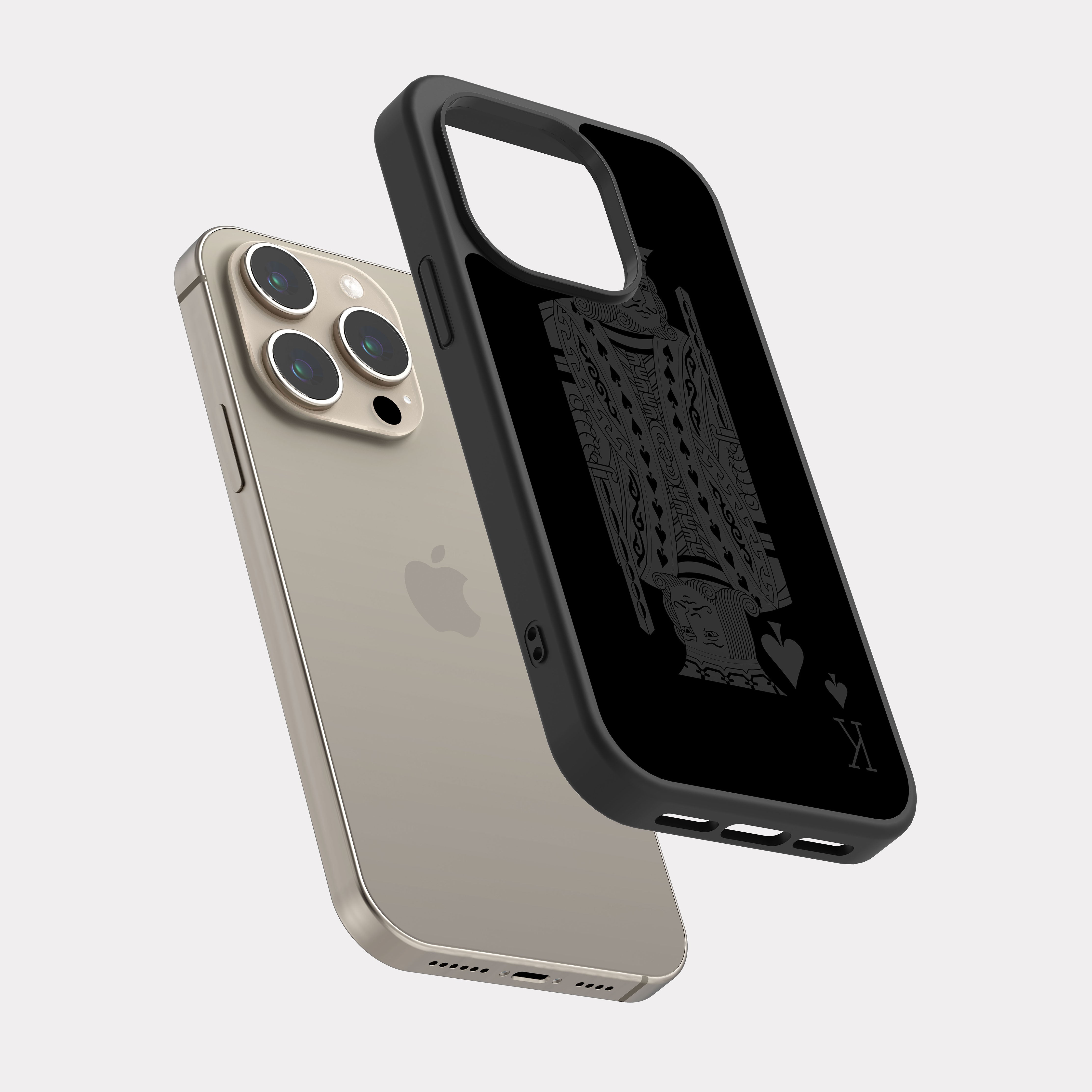 iPhone 15 Pro case cover King Of Spade Grey