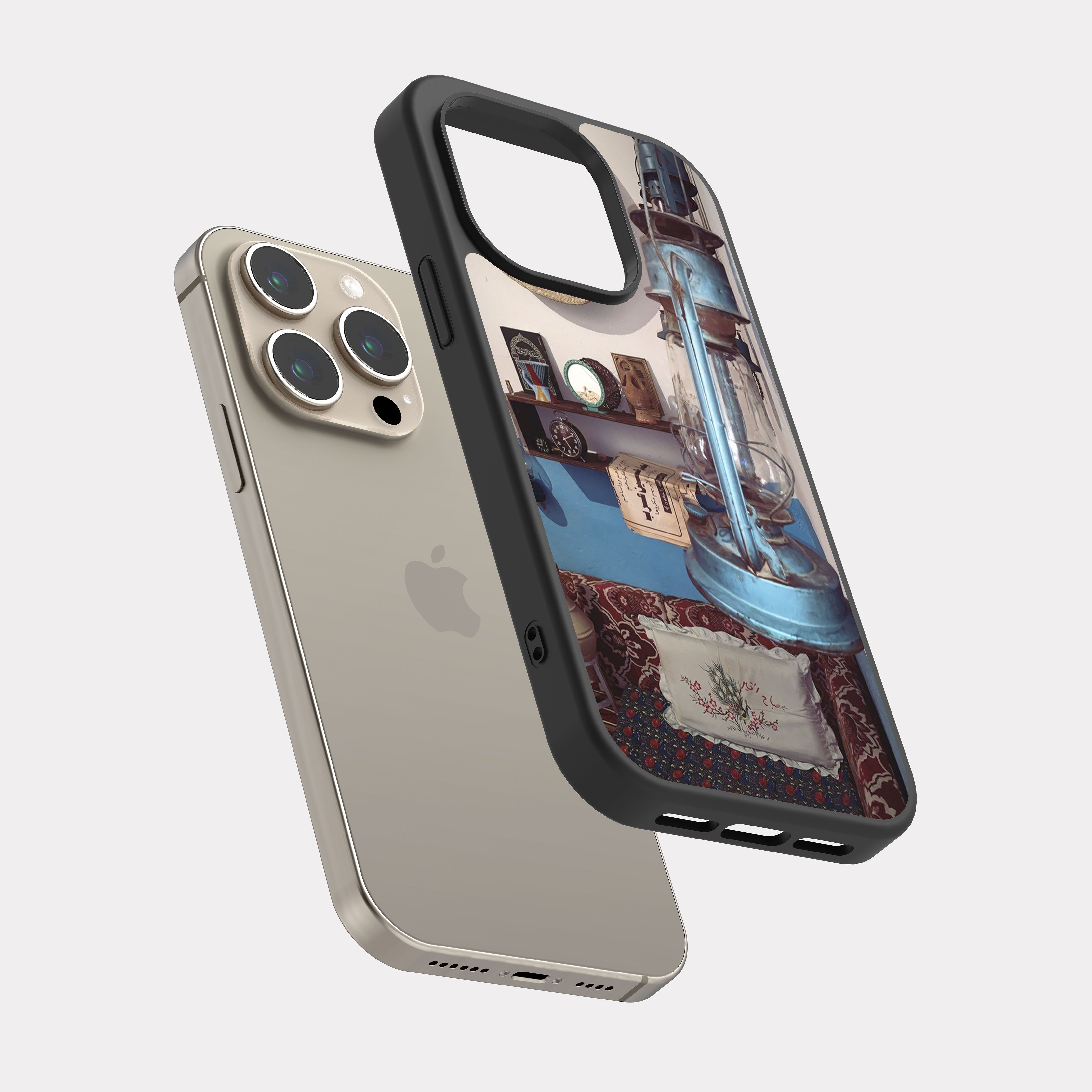 iPhone 15 Pro case cover Heritage Interior Design  Blue
