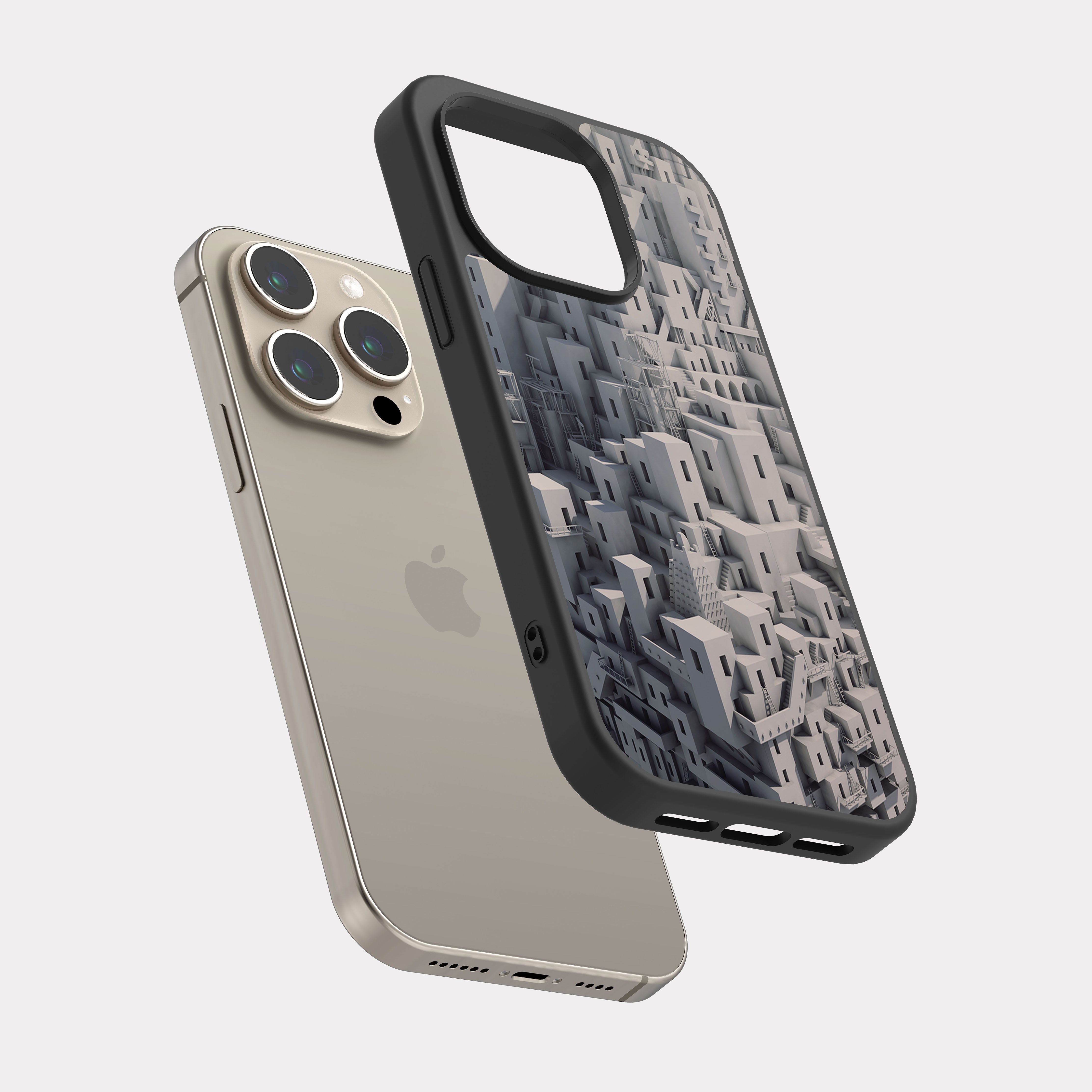 iPhone 15 Pro case cover Architectural design White