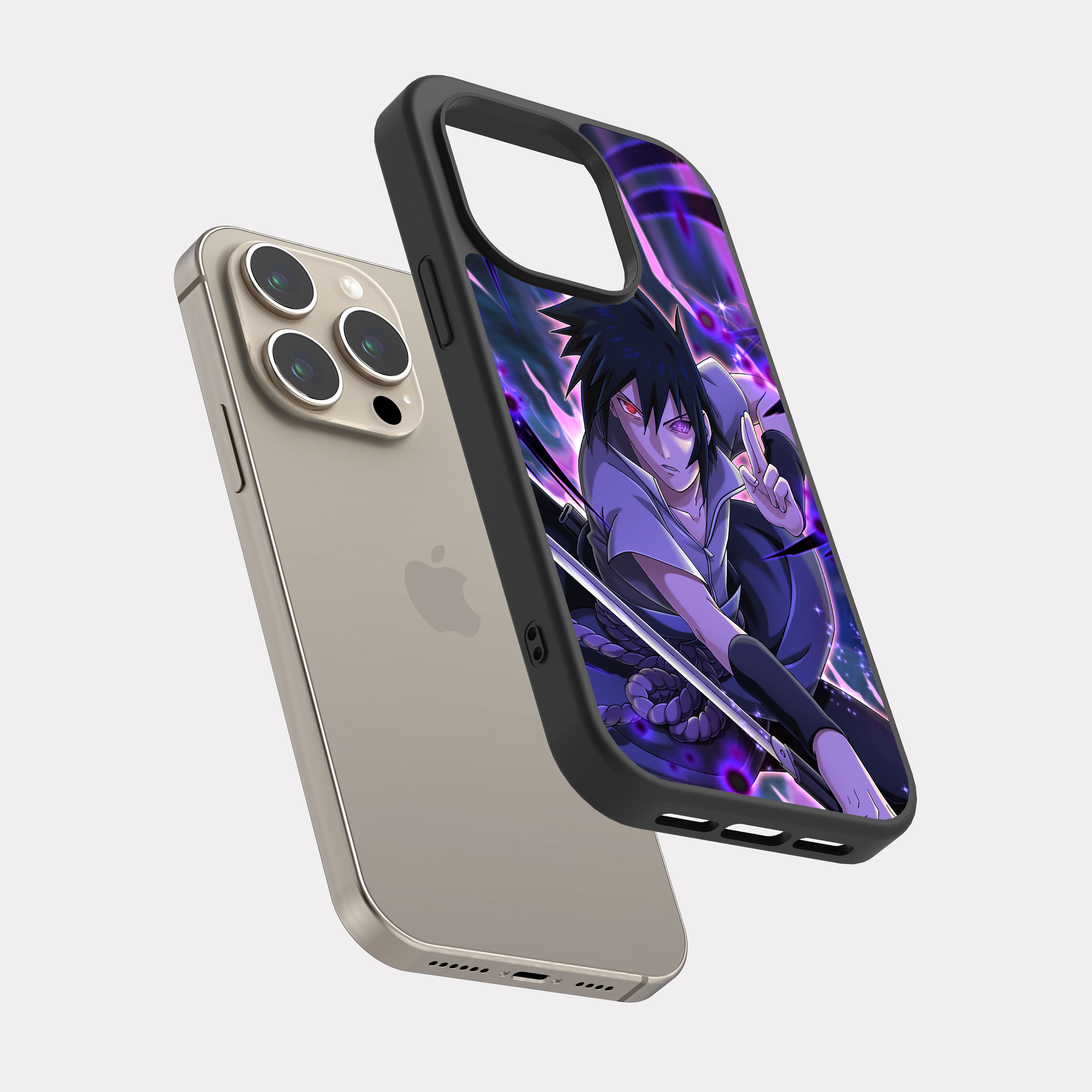 iPhone 15 Pro case cover Naruto Sasuke Purple