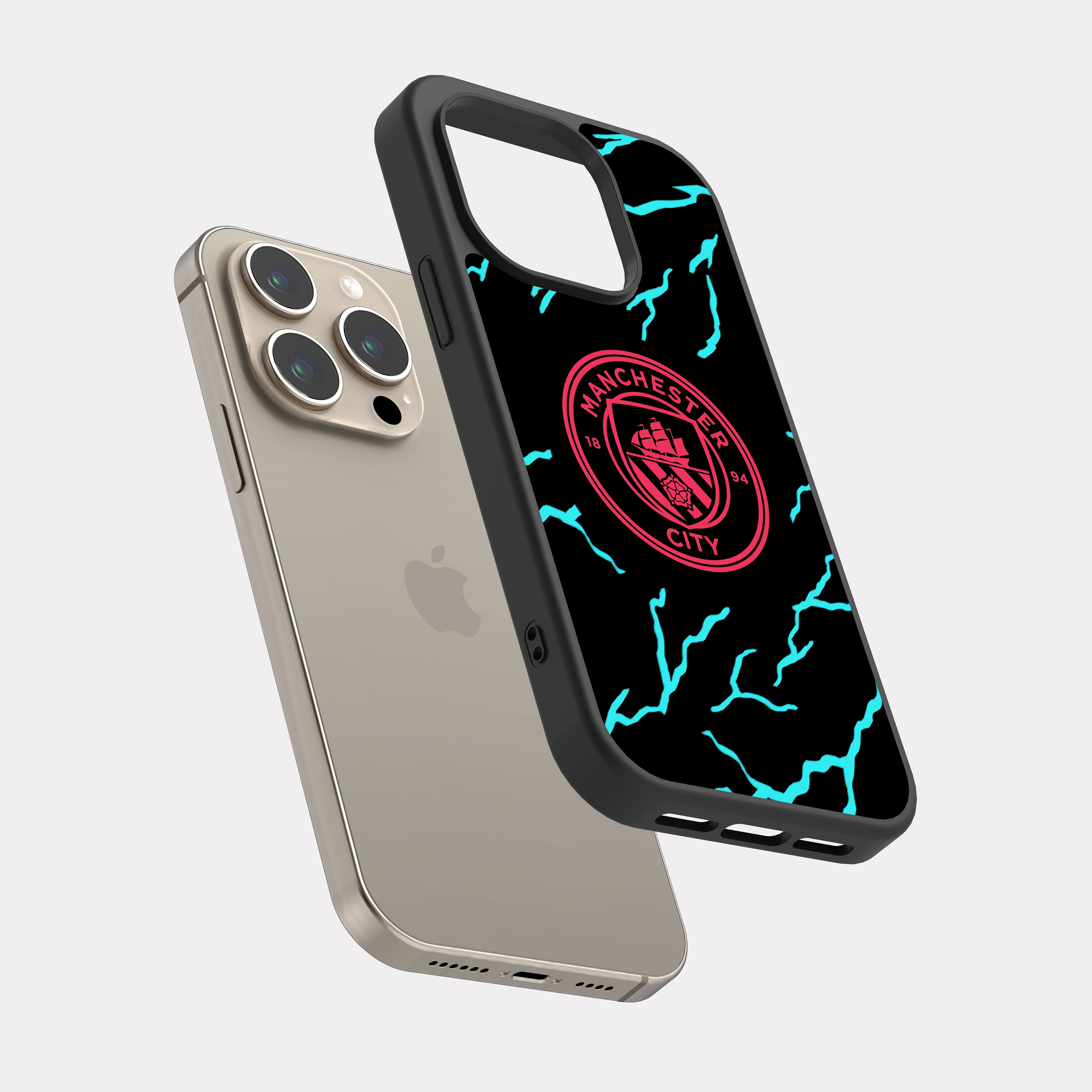 iPhone 15 Pro case cover Manchester City Club Cyan