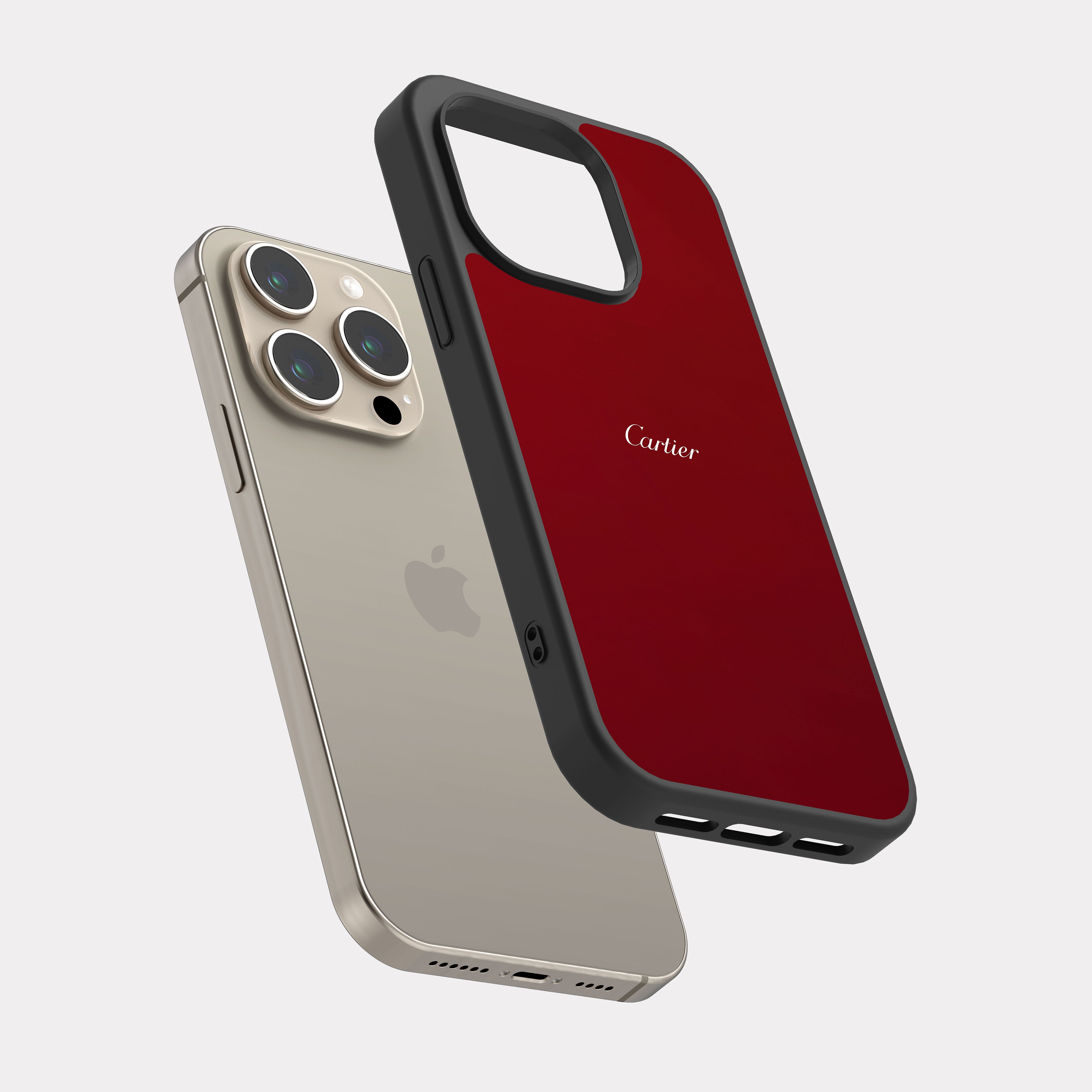 iPhone 15 Pro case cover Cartier Red and White