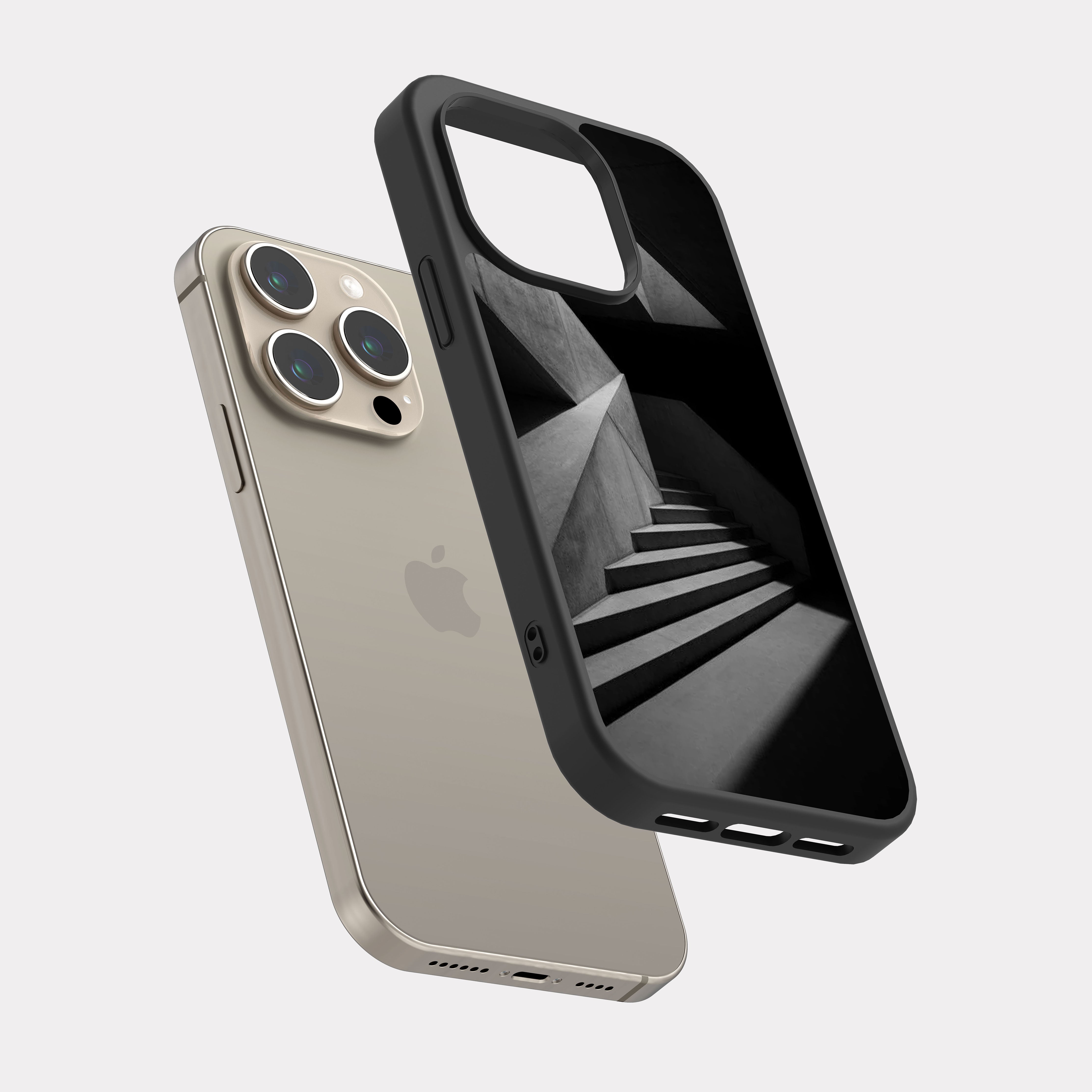 iPhone 15 Pro case cover Architectural Design Black