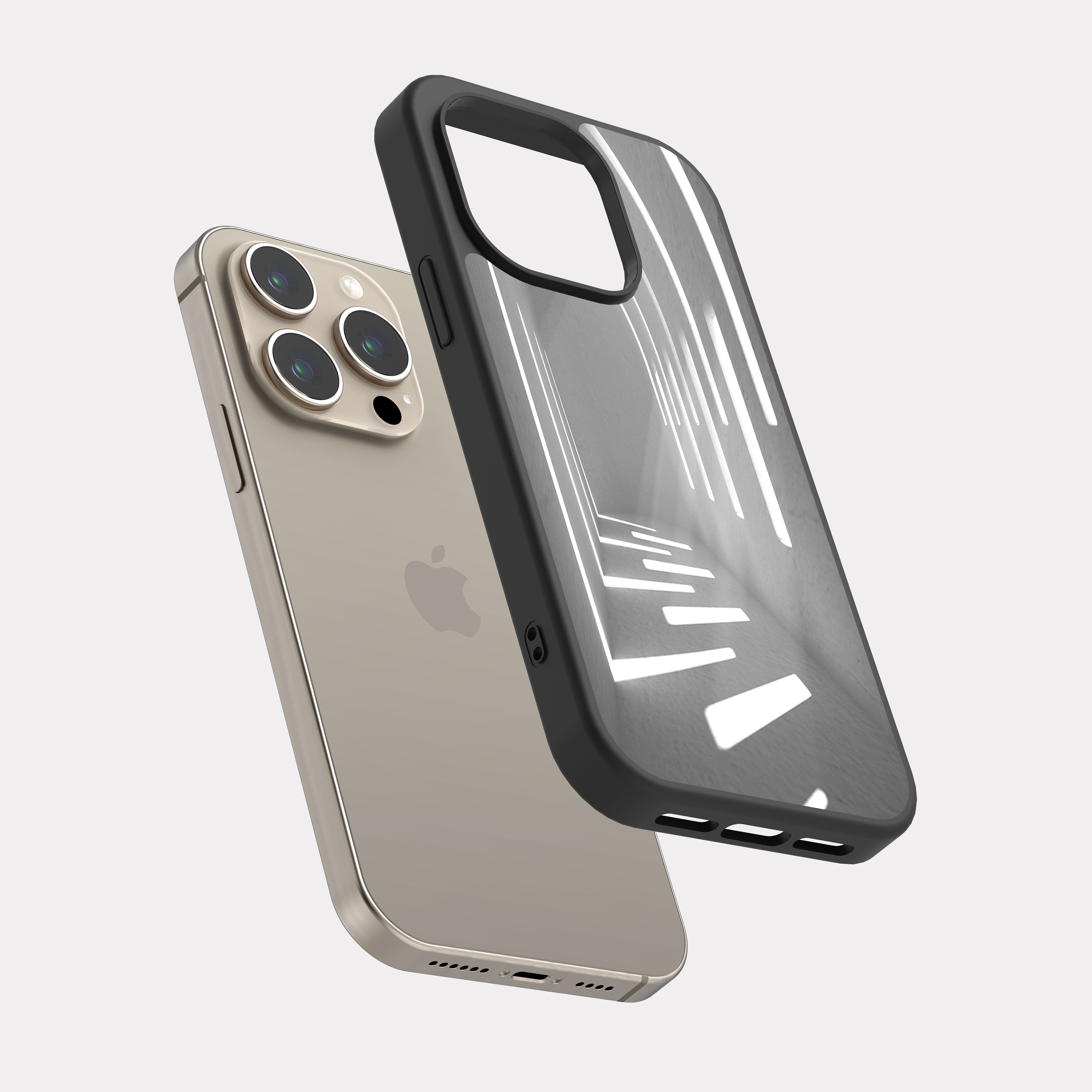 iPhone 15 Pro case cover Grey Architectural Design