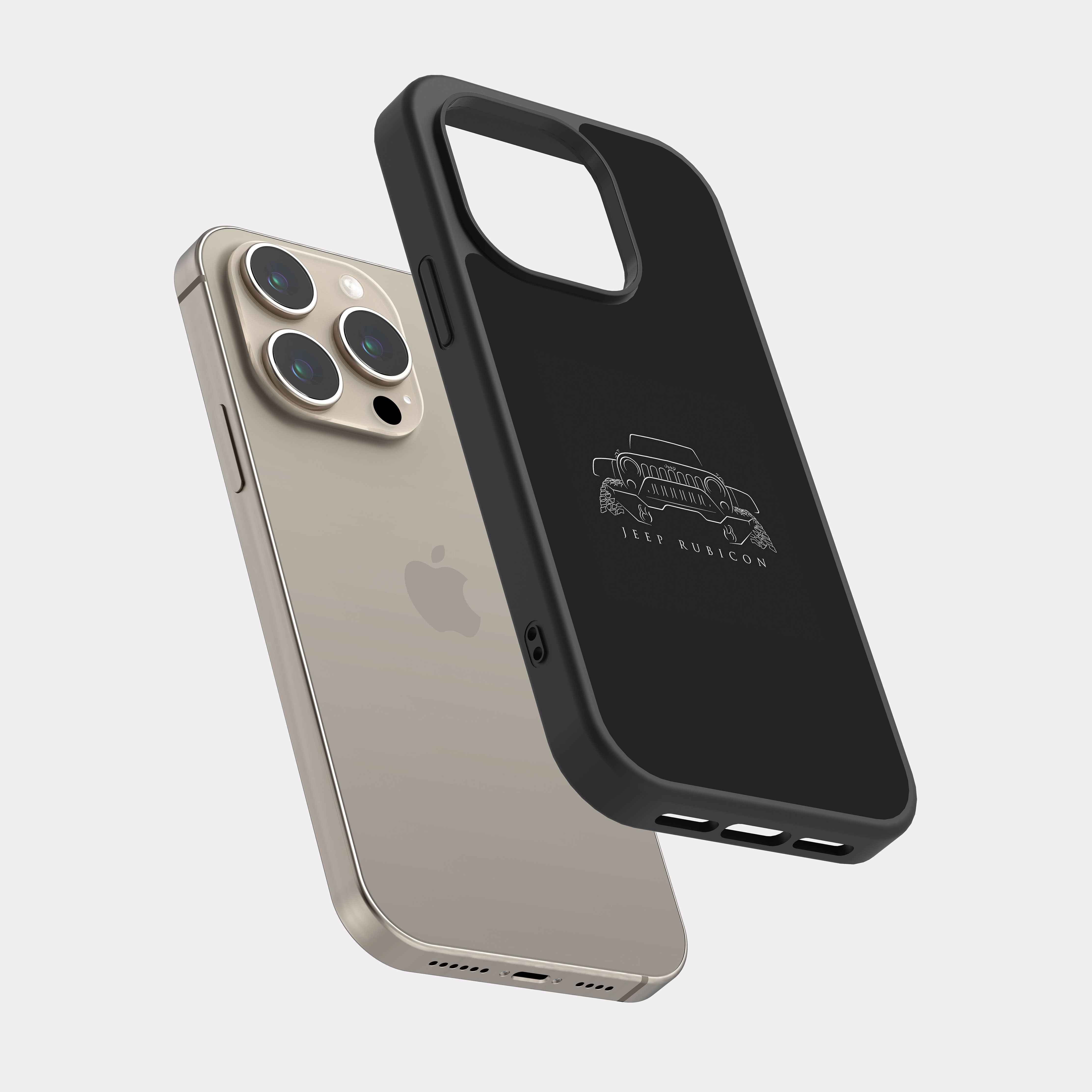 iPhone 15 Pro case cover Jeep Wrangler Rubicon Rebel Black