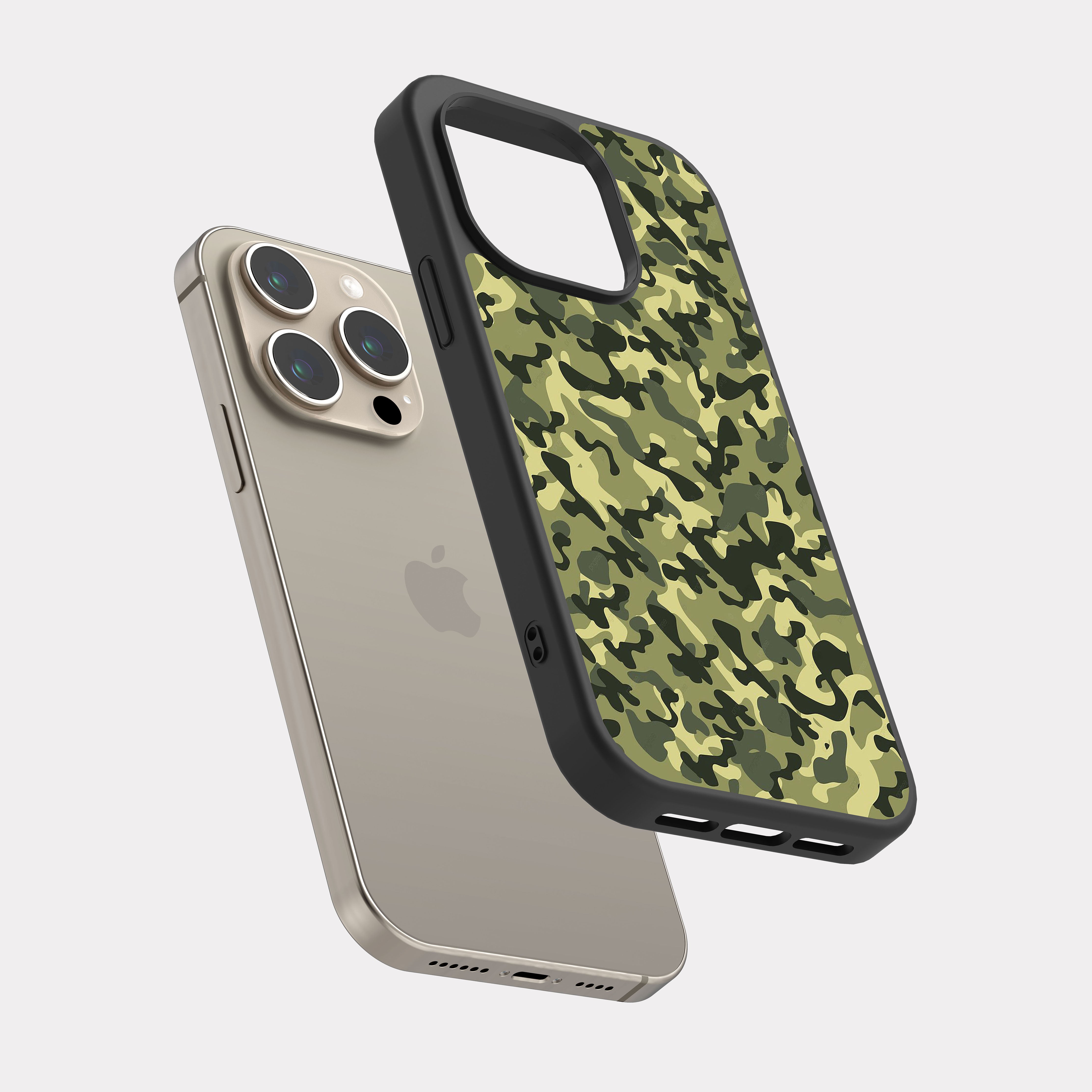 iPhone 15 Pro case cover Military Camo Green