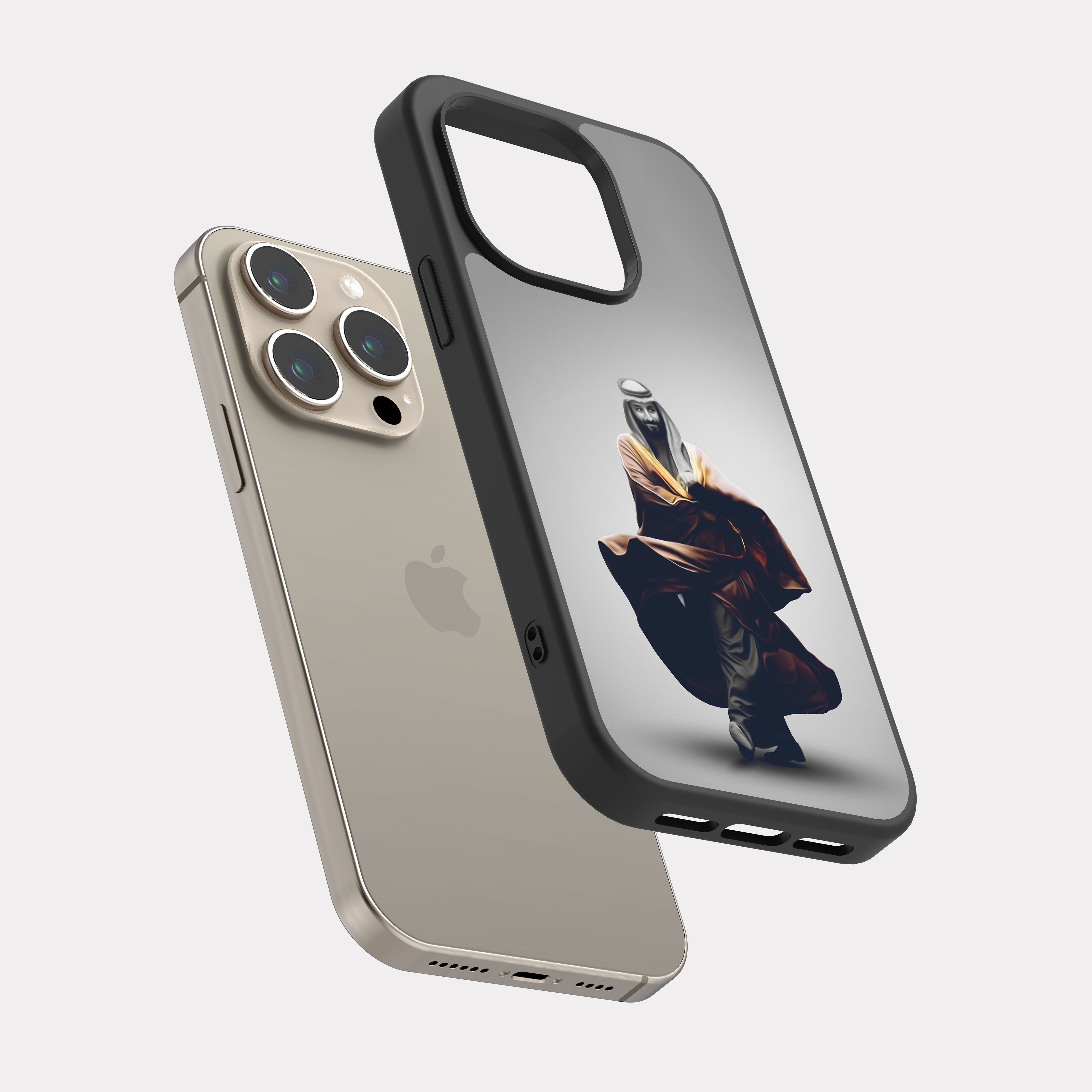 iPhone 15 Pro case cover MBS Prince Mohammed bin Salman Gray Brown