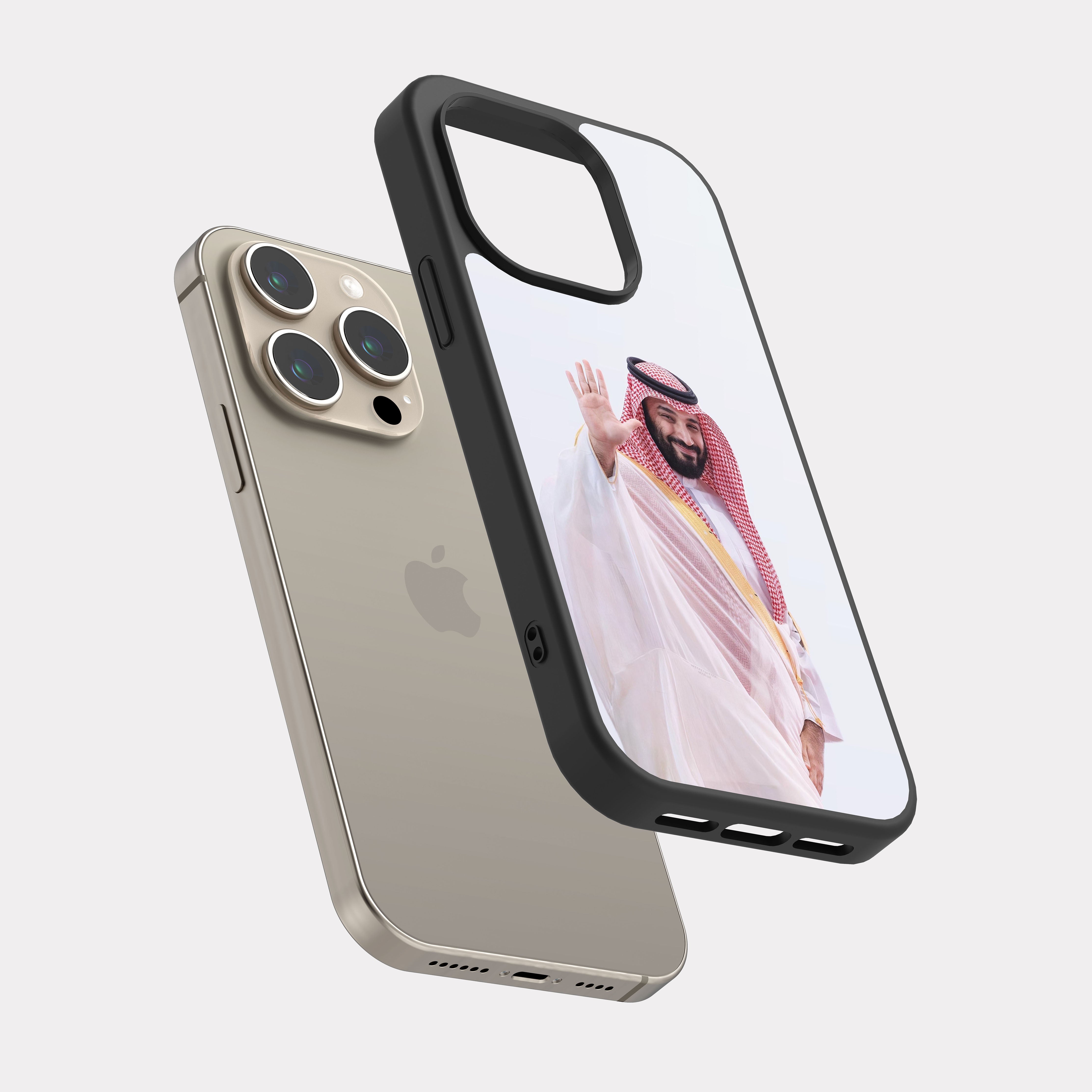 iPhone 15 Pro case cover MBS Prince Mohammed bin Salman White Red