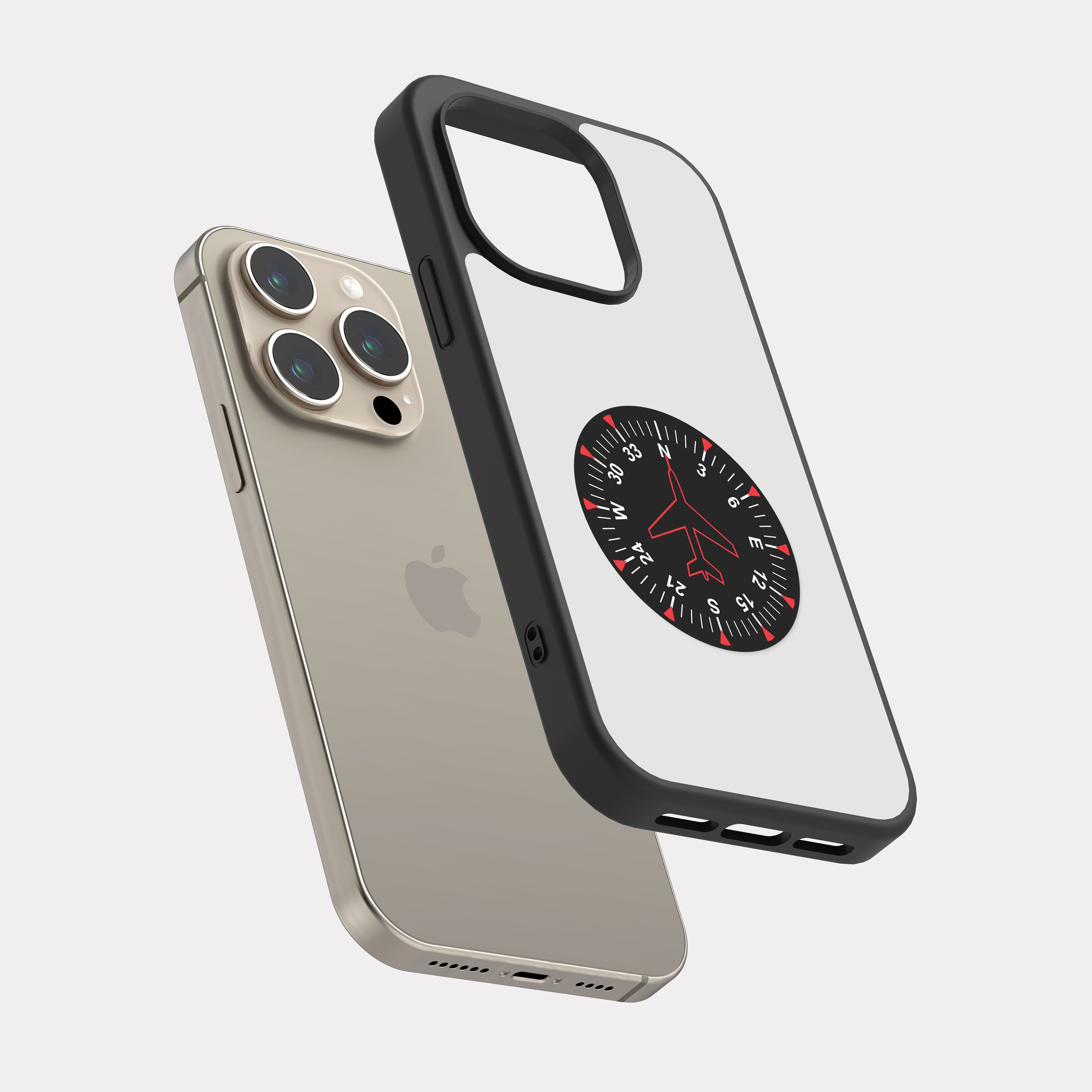 iPhone 15 Pro case cover Aviator Indicator Plane Grey