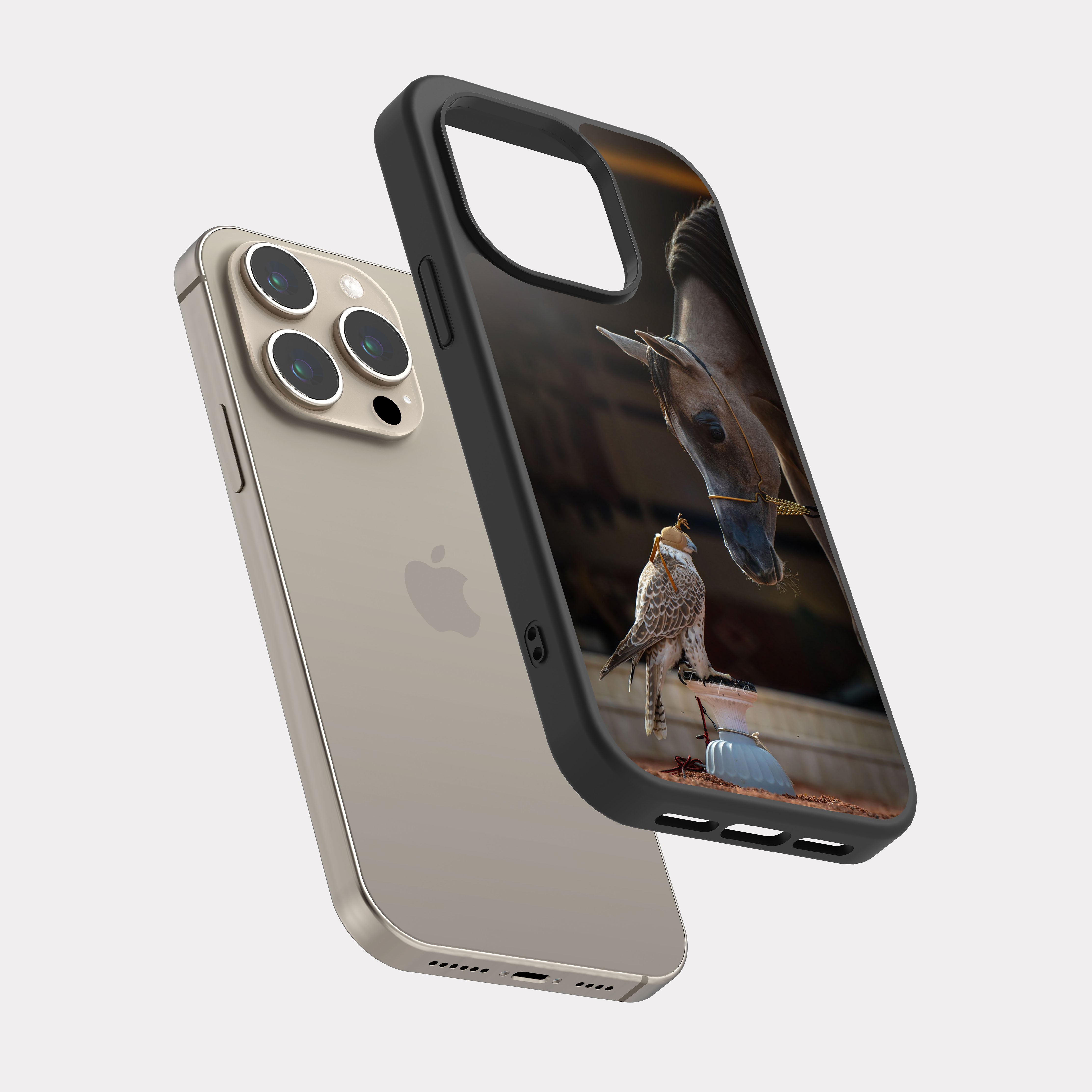 iPhone 15 Pro case cover Hawk And Horse Brown