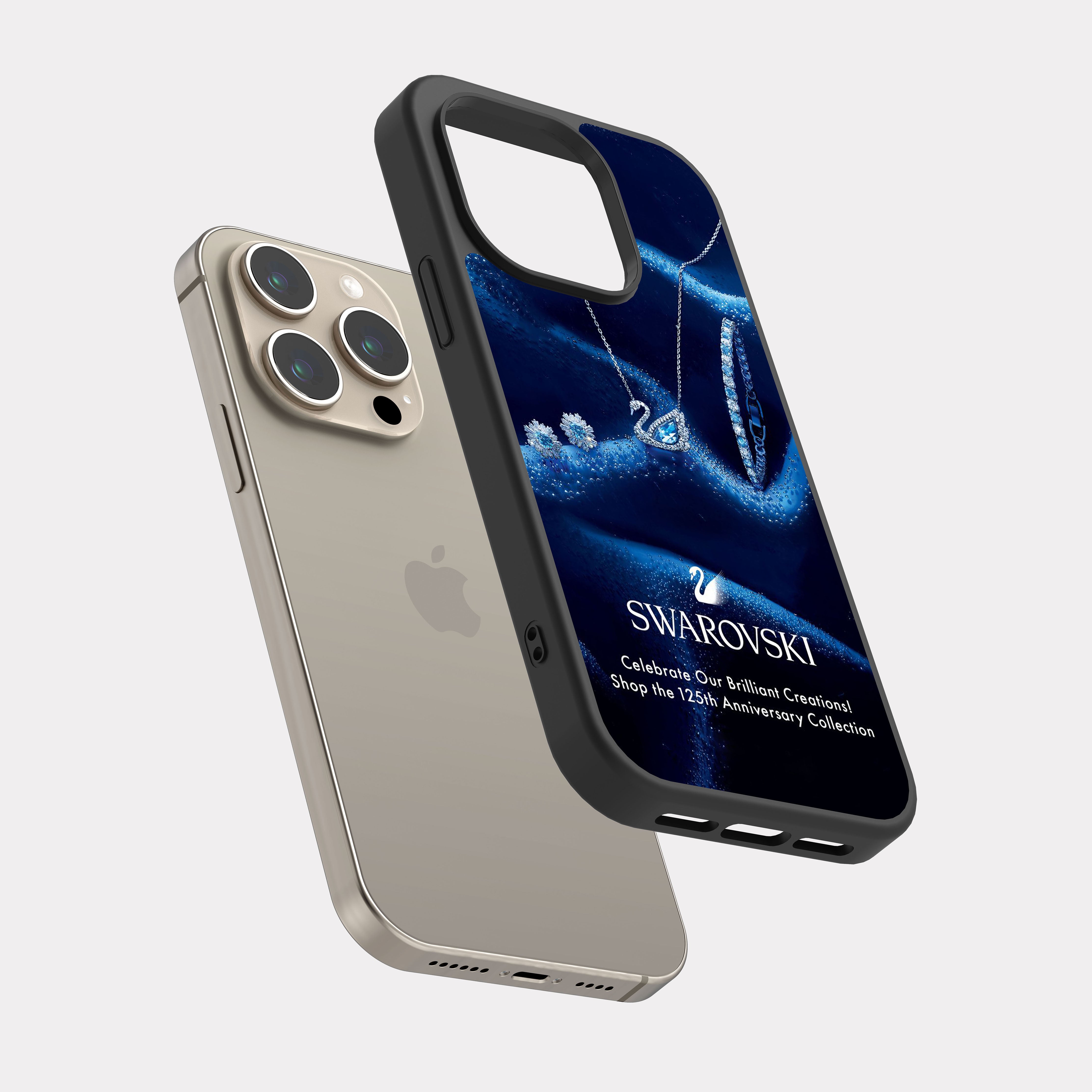 iPhone 15 Pro case cover Swarovski Blue