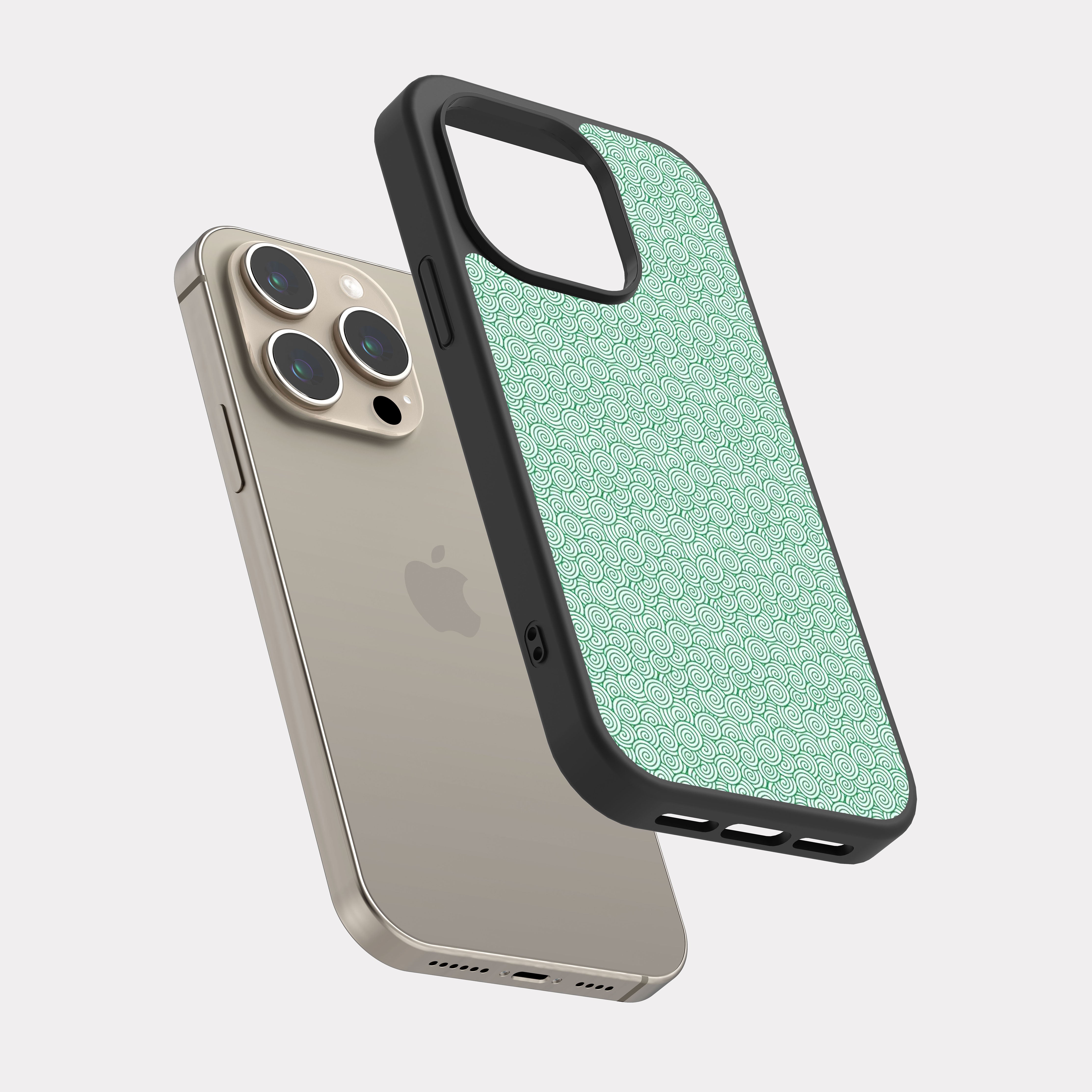 iPhone 15 Pro case cover Waves Pattern lime green