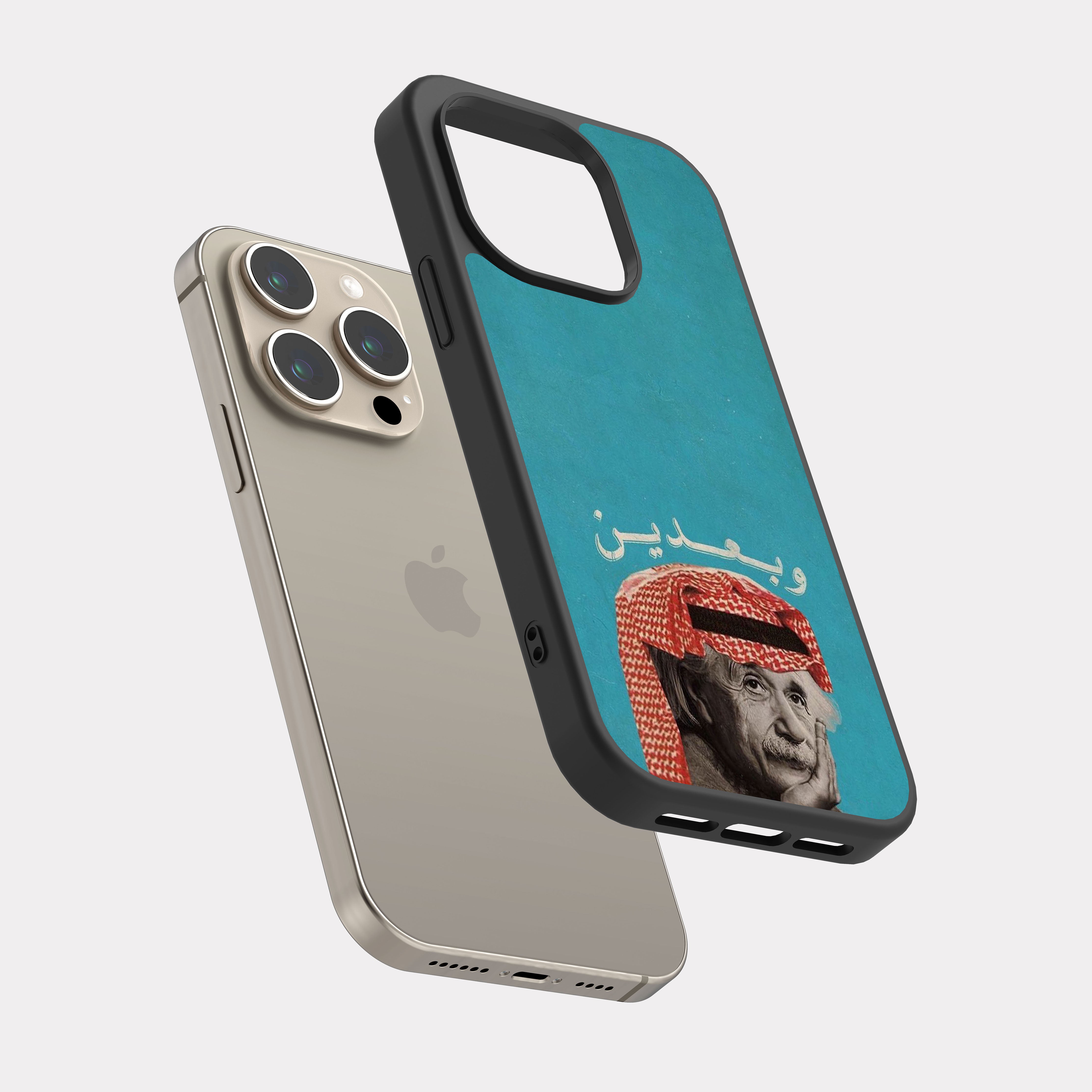 iPhone 15 Pro case cover Albert Einstein Cyan