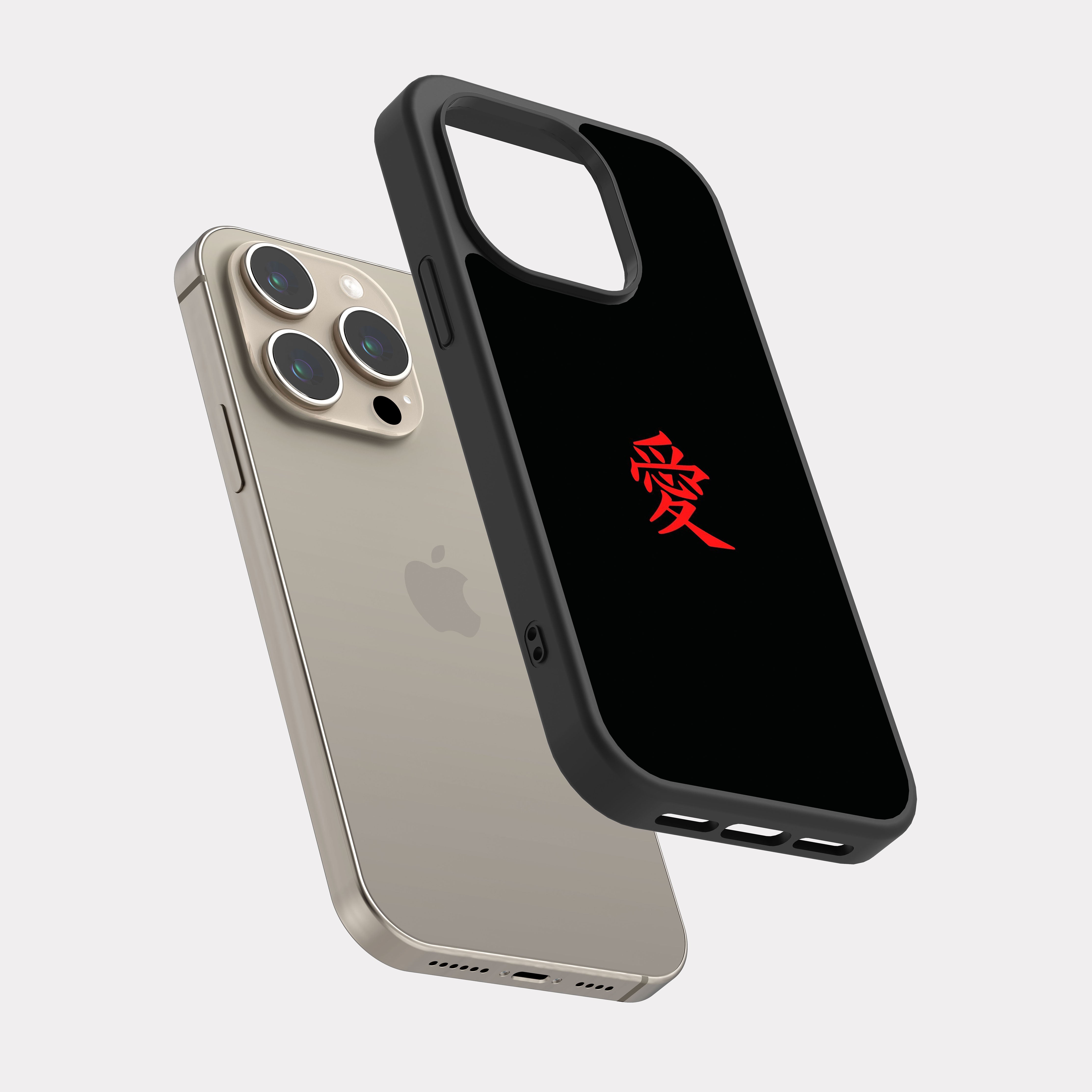 iPhone 15 Pro case cover Japanese Symbol Of Love Red