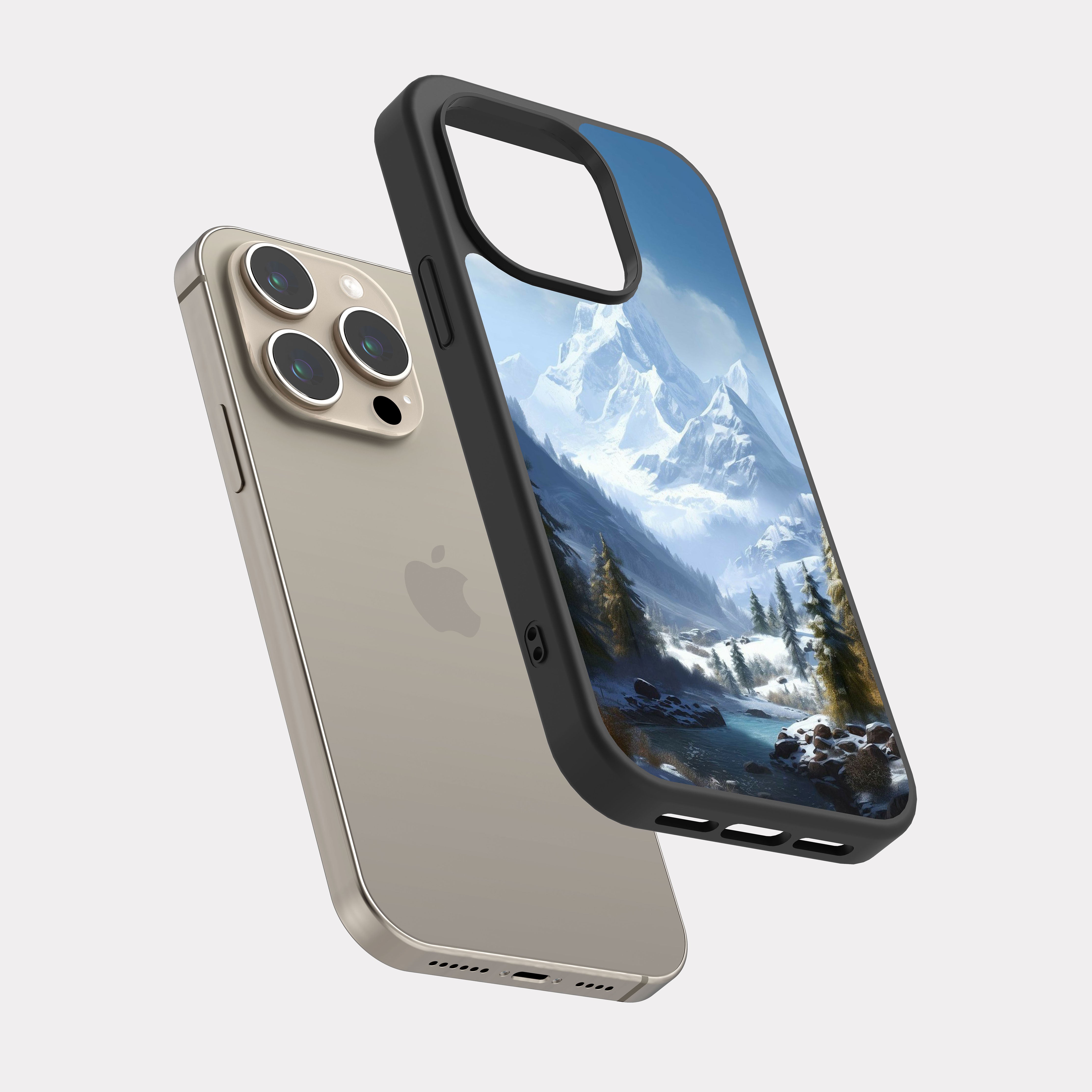 iPhone 15 Pro case cover Ice Mountain  White