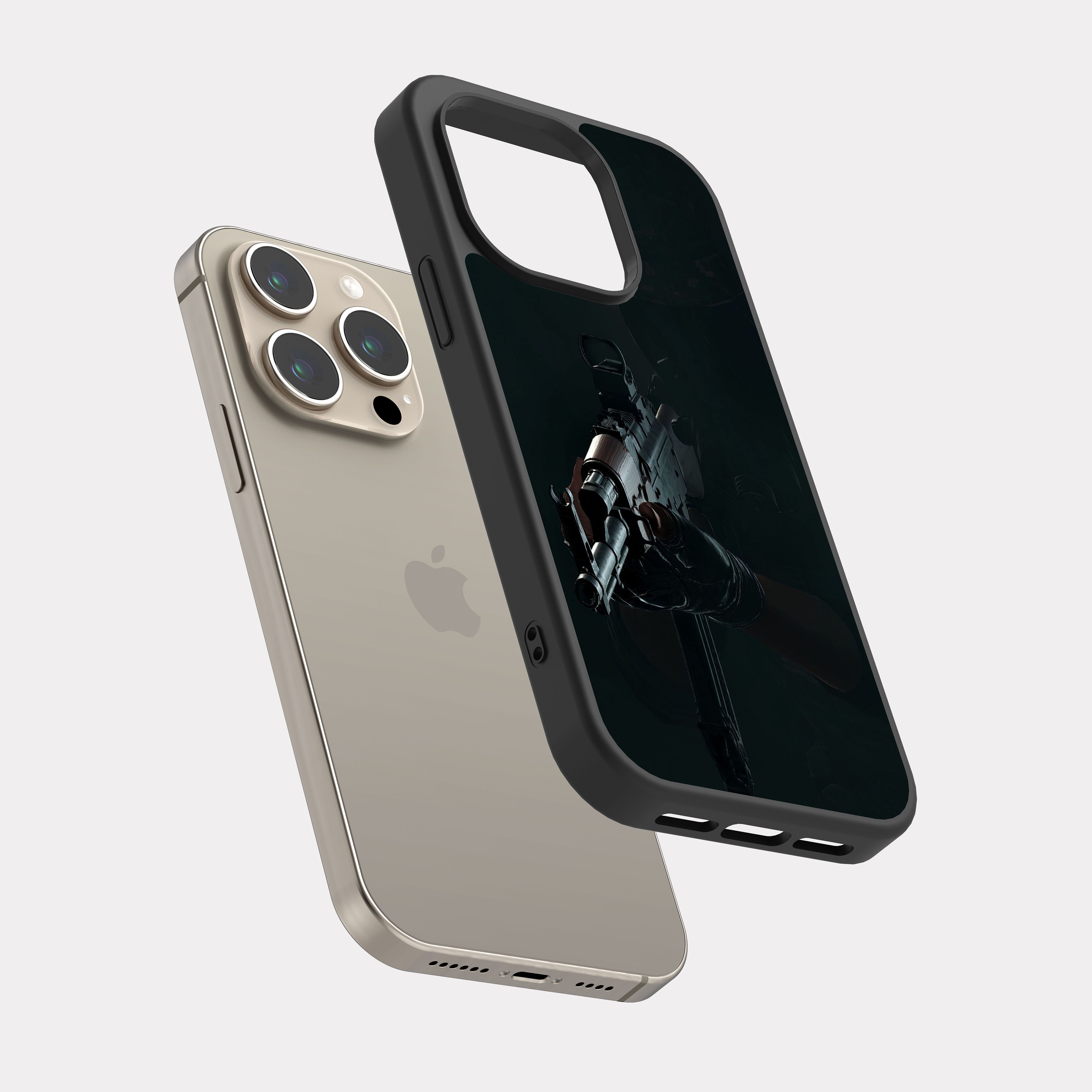 iPhone 15 Pro case cover Combat soldier Black Gray