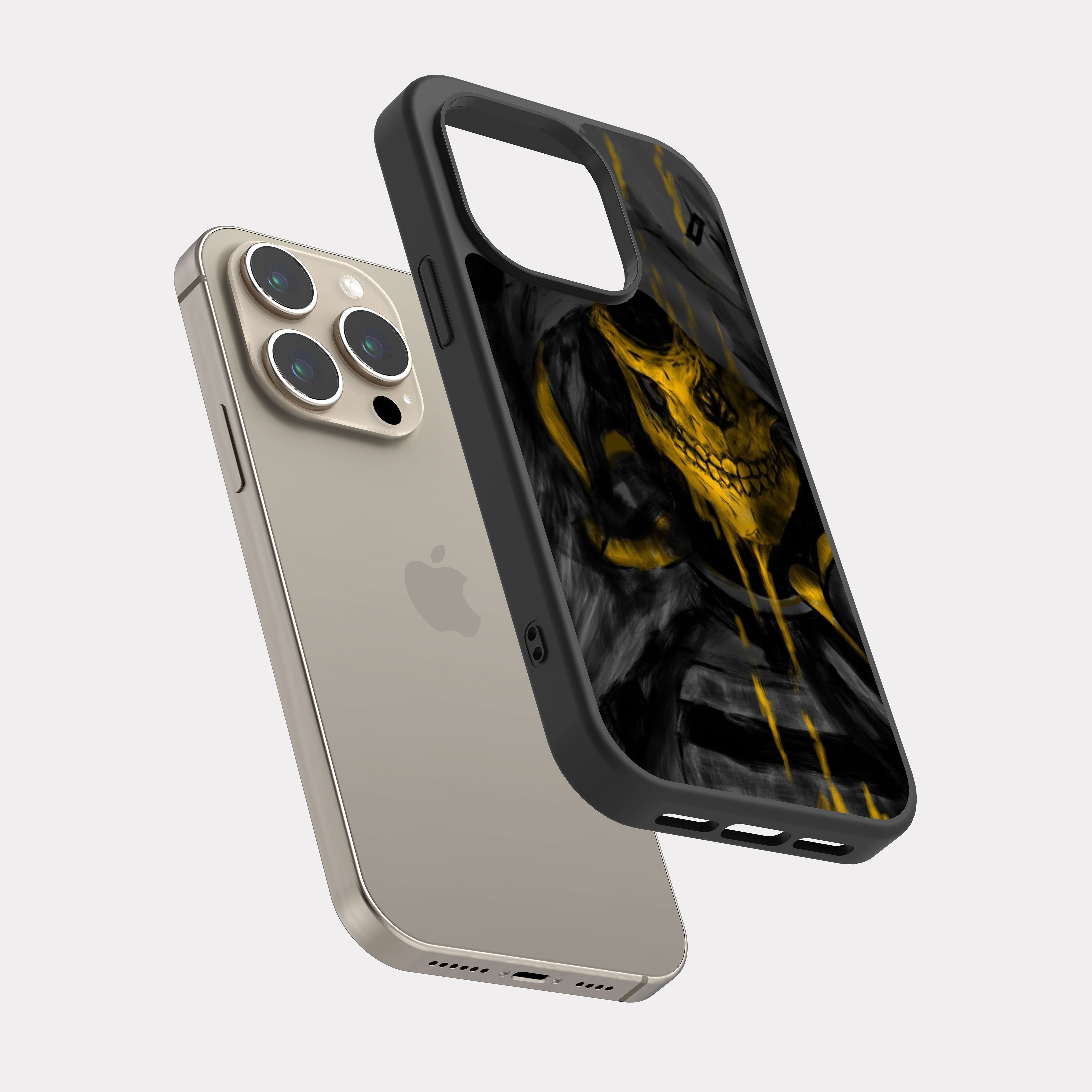 iPhone 15 Pro case cover Golden Skull Yellow