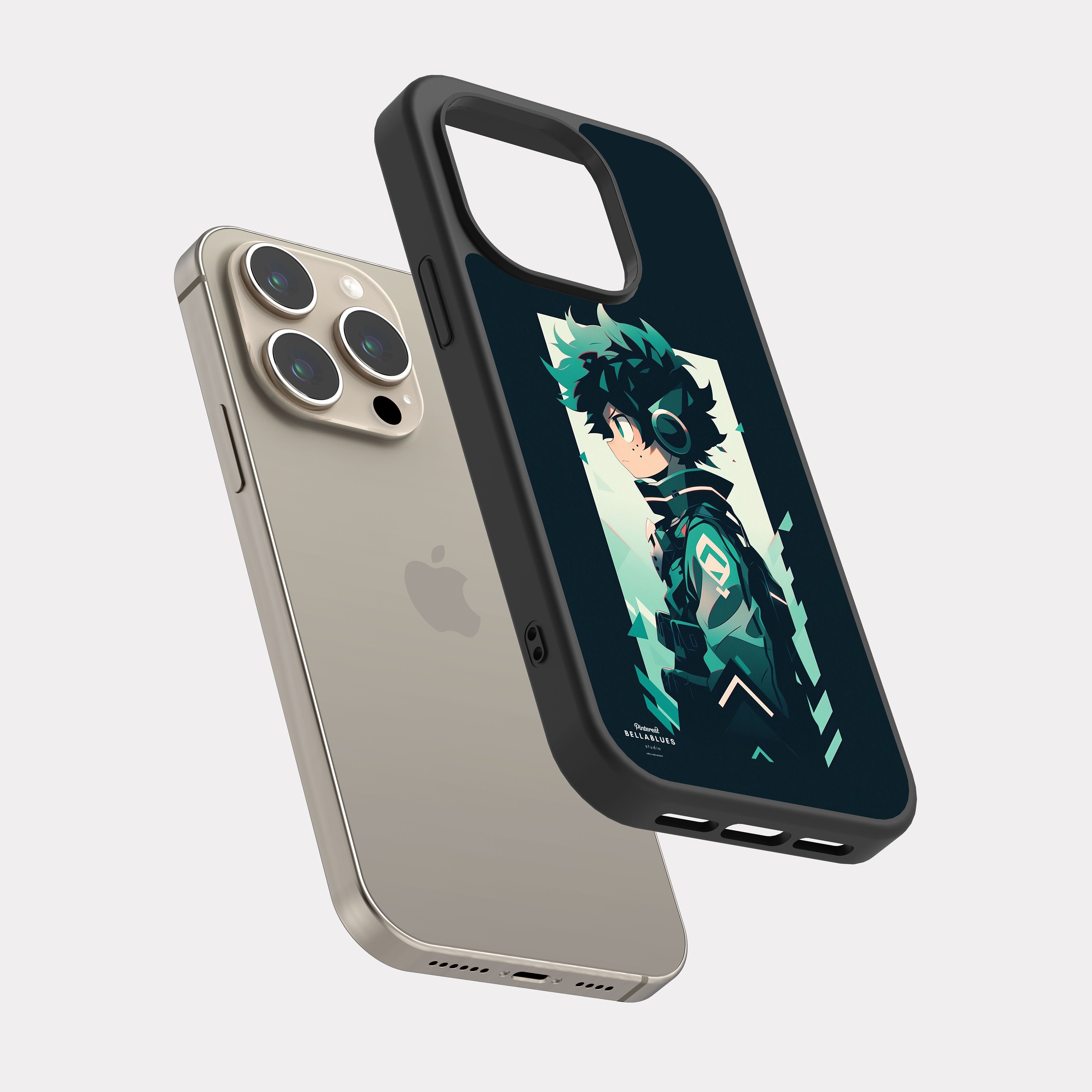 iPhone 15 Pro case cover My Hero Academia Izuku Midoriya Turquoise
