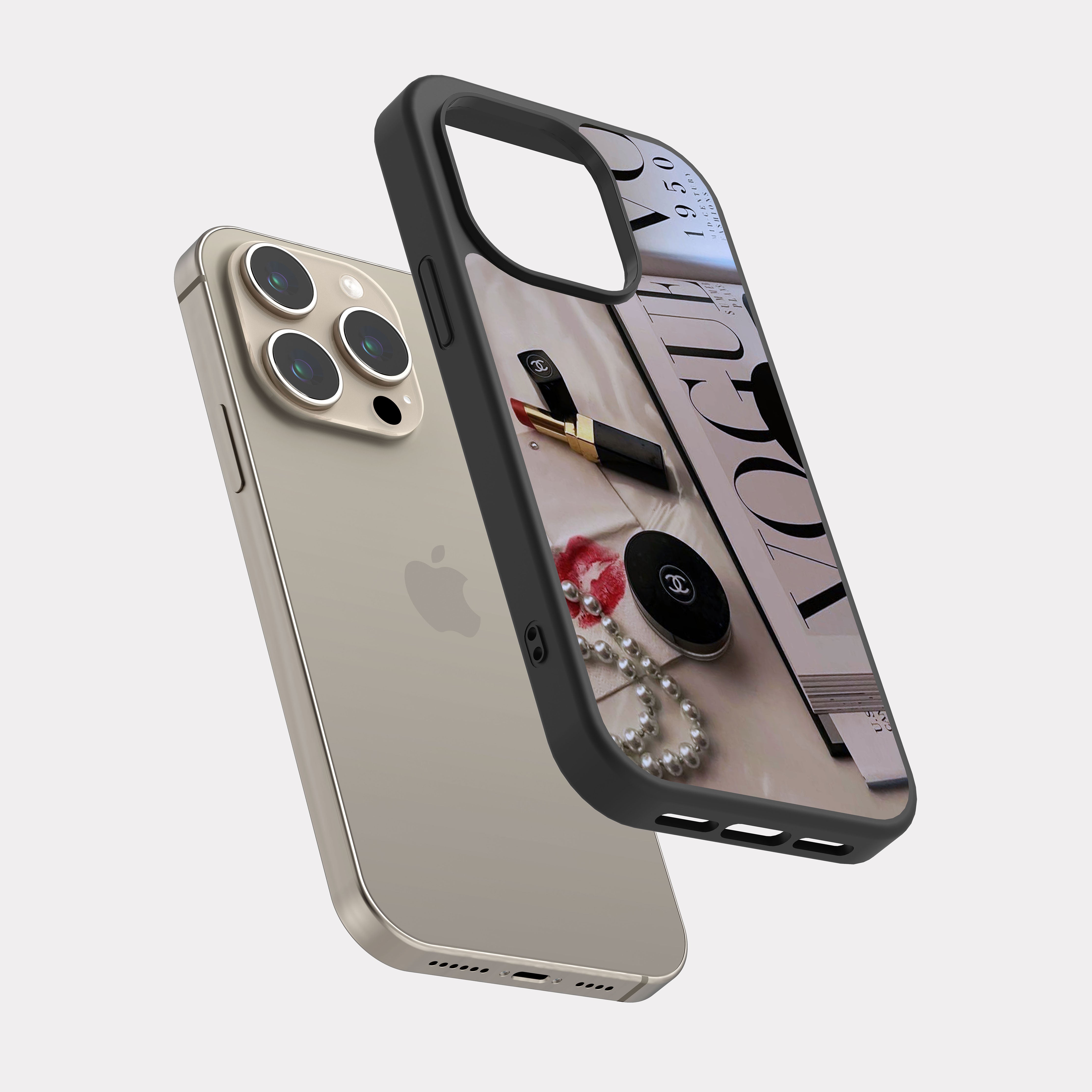 iPhone 15 Pro case cover Chanel White Red