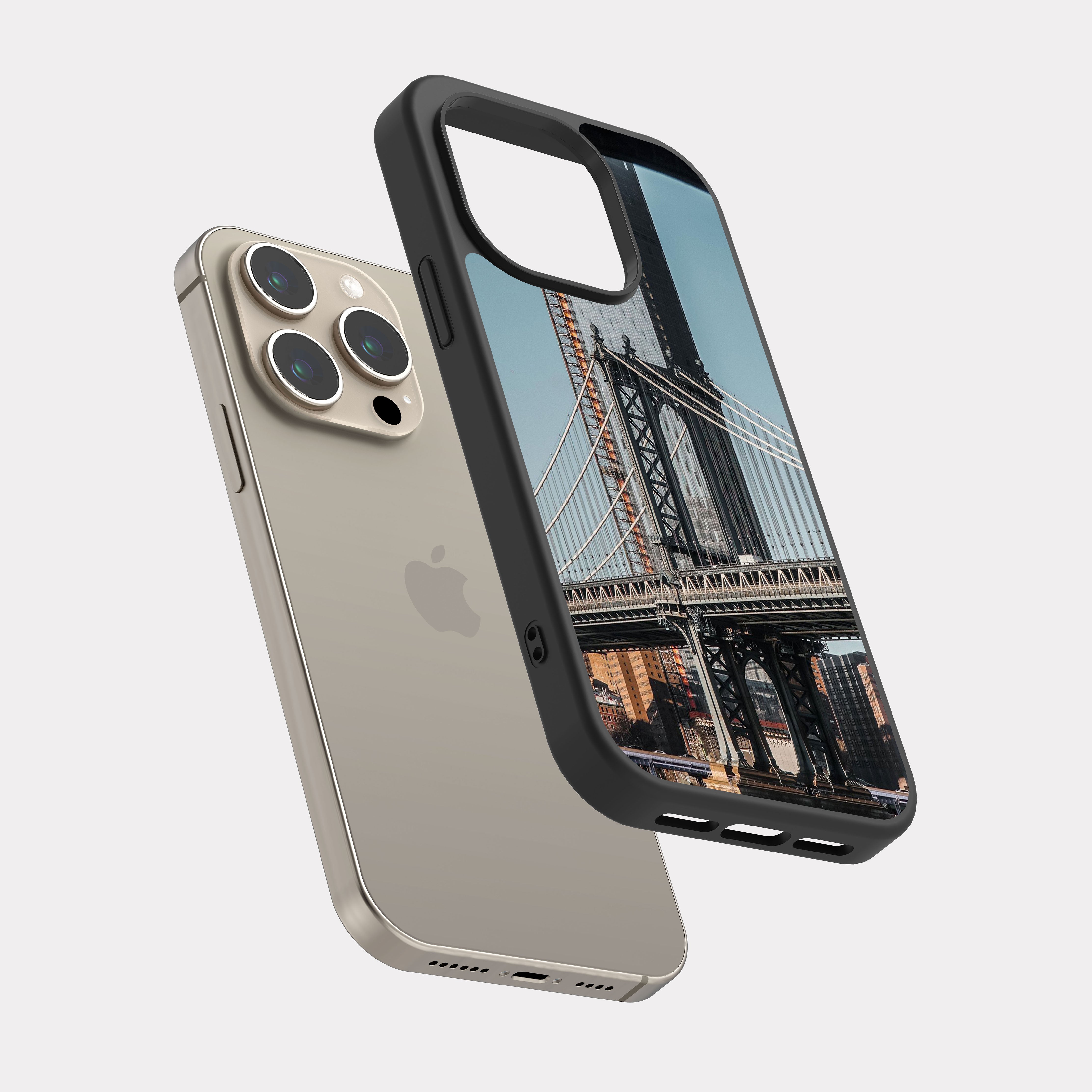 iPhone 15 Pro case cover Manhattan Bridge Grey