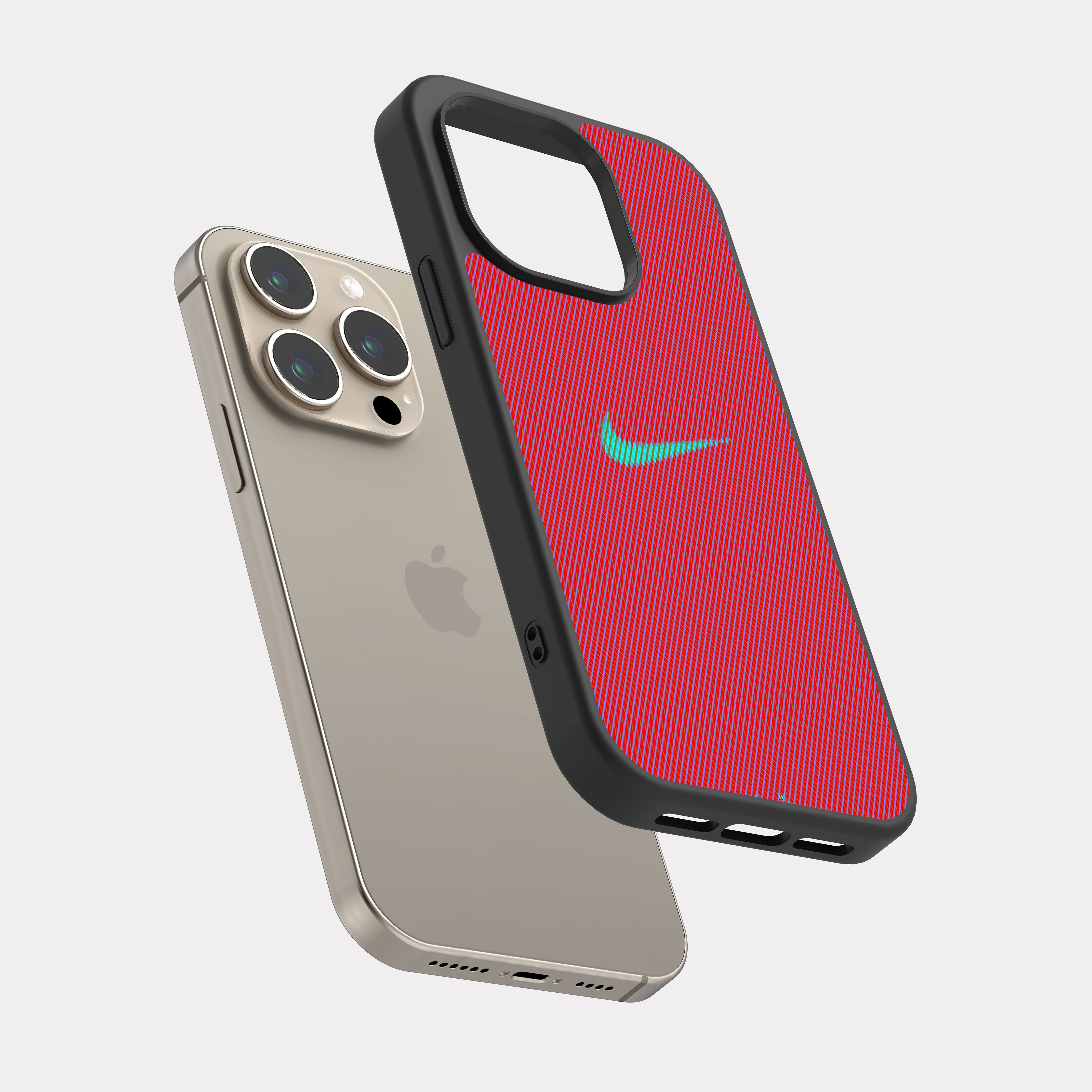iPhone 15 Pro case cover Nike Pink Cyan