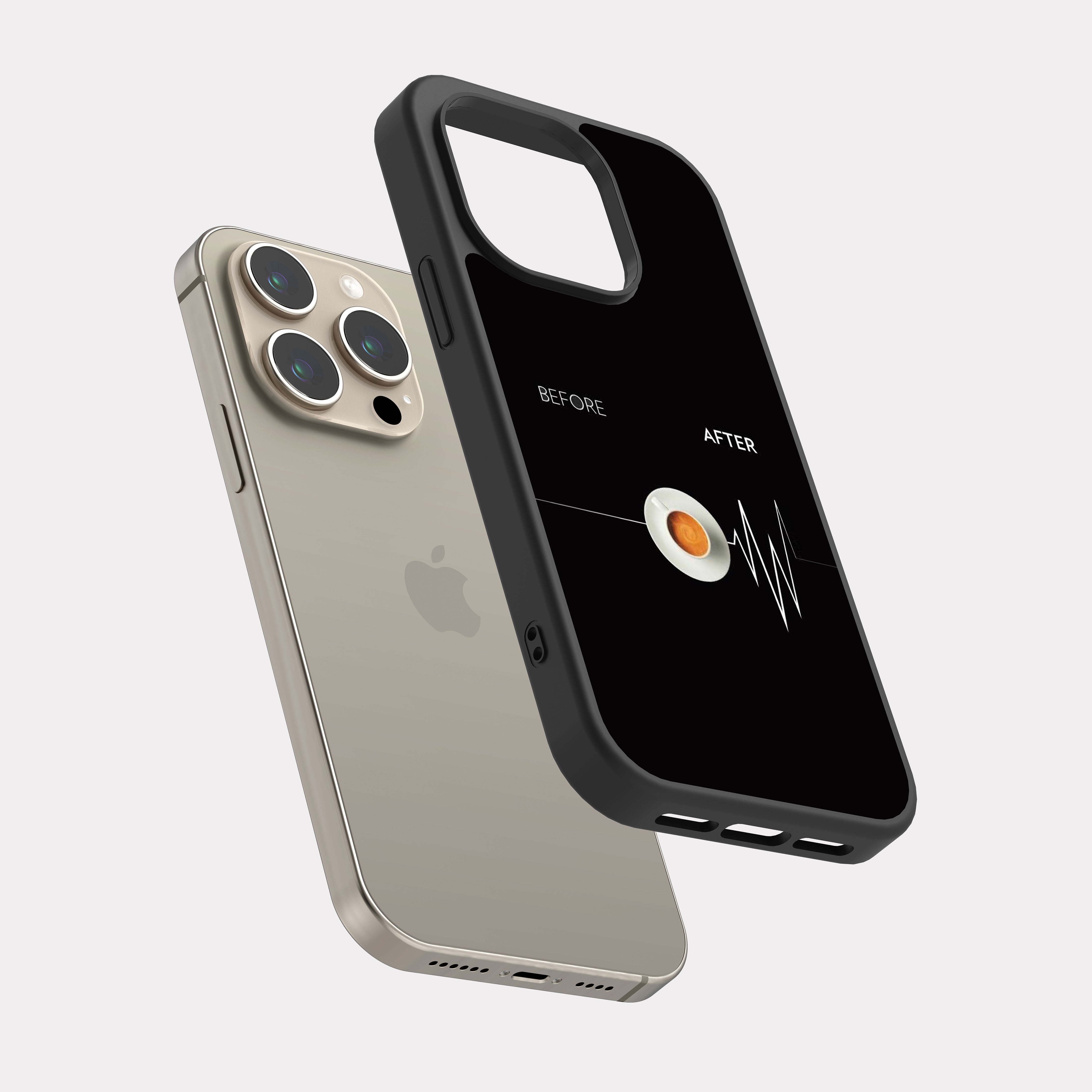 iPhone 15 Pro case cover Before And After Coffee