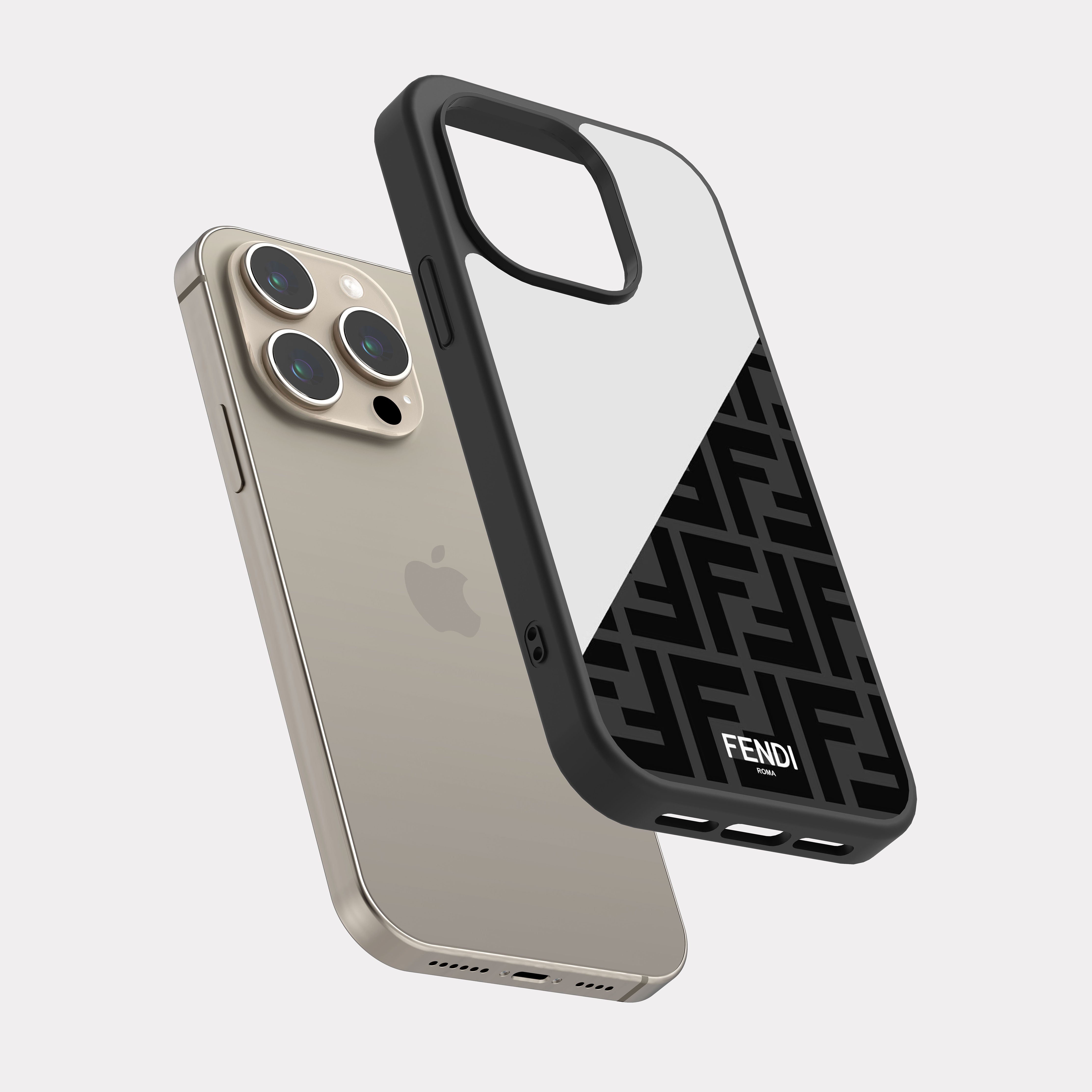 iPhone 15 Pro case cover Fendi White