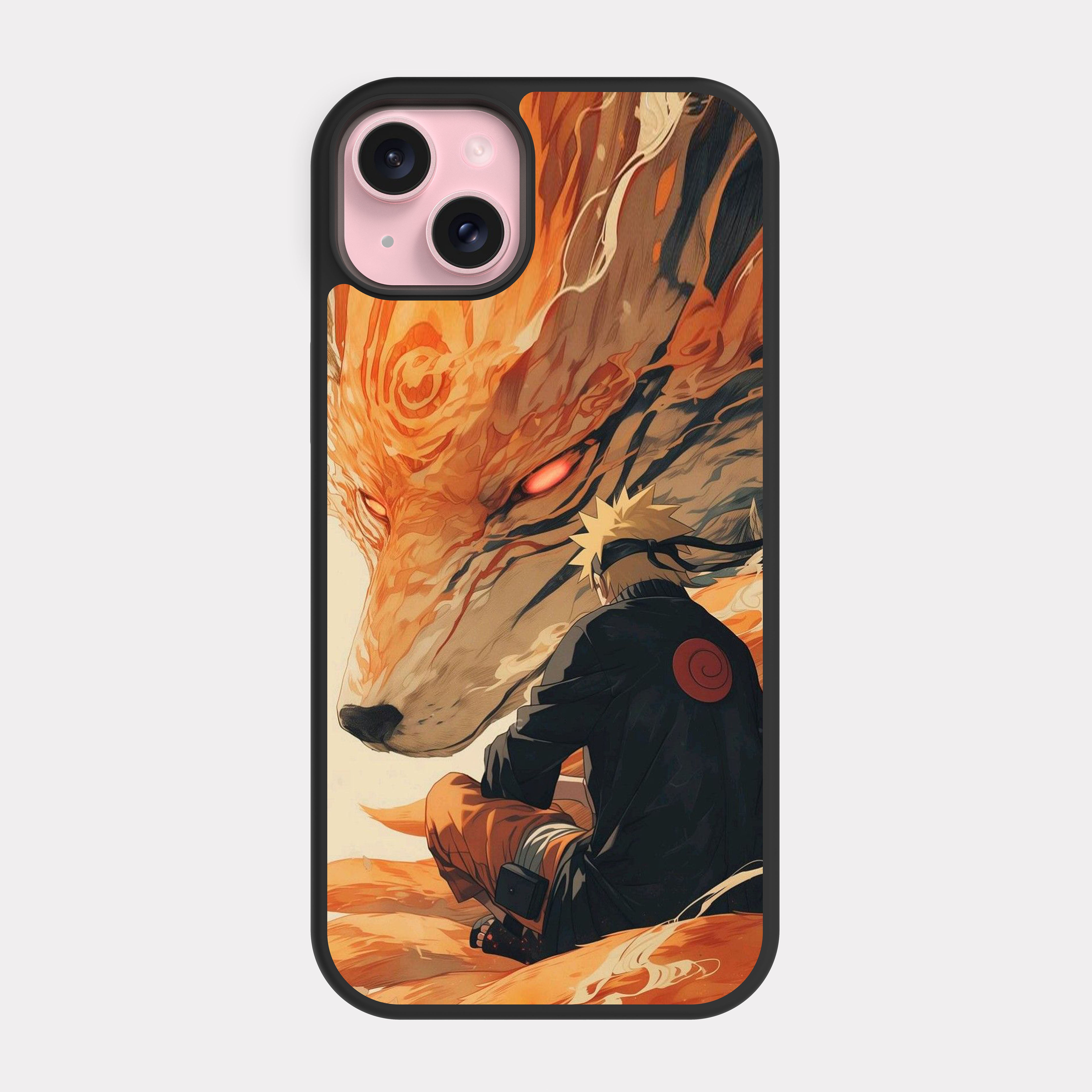 iPhone 15 Plus case cover Naruto Kurama Orange