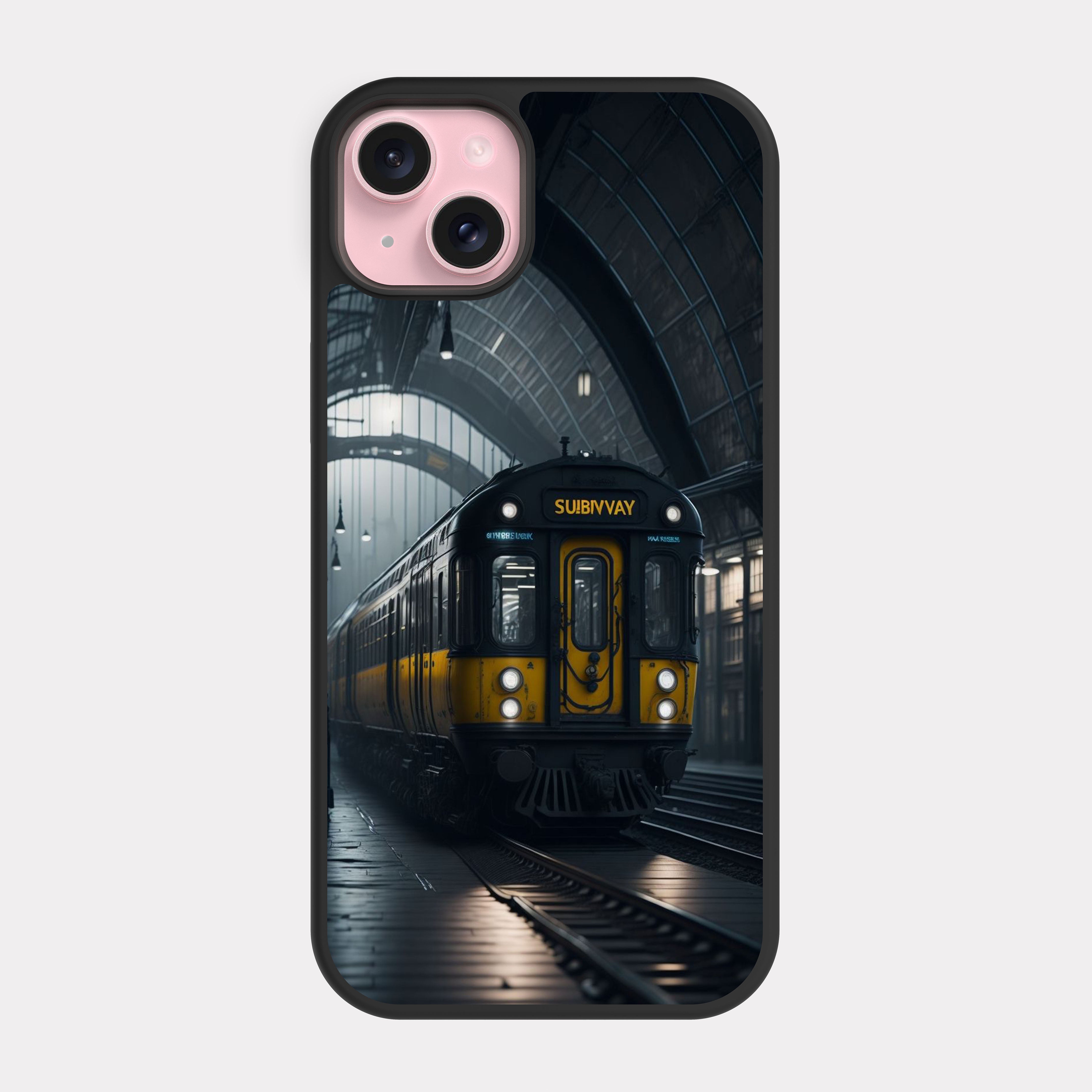 iPhone 15 Plus case cover Subway Train Yellow