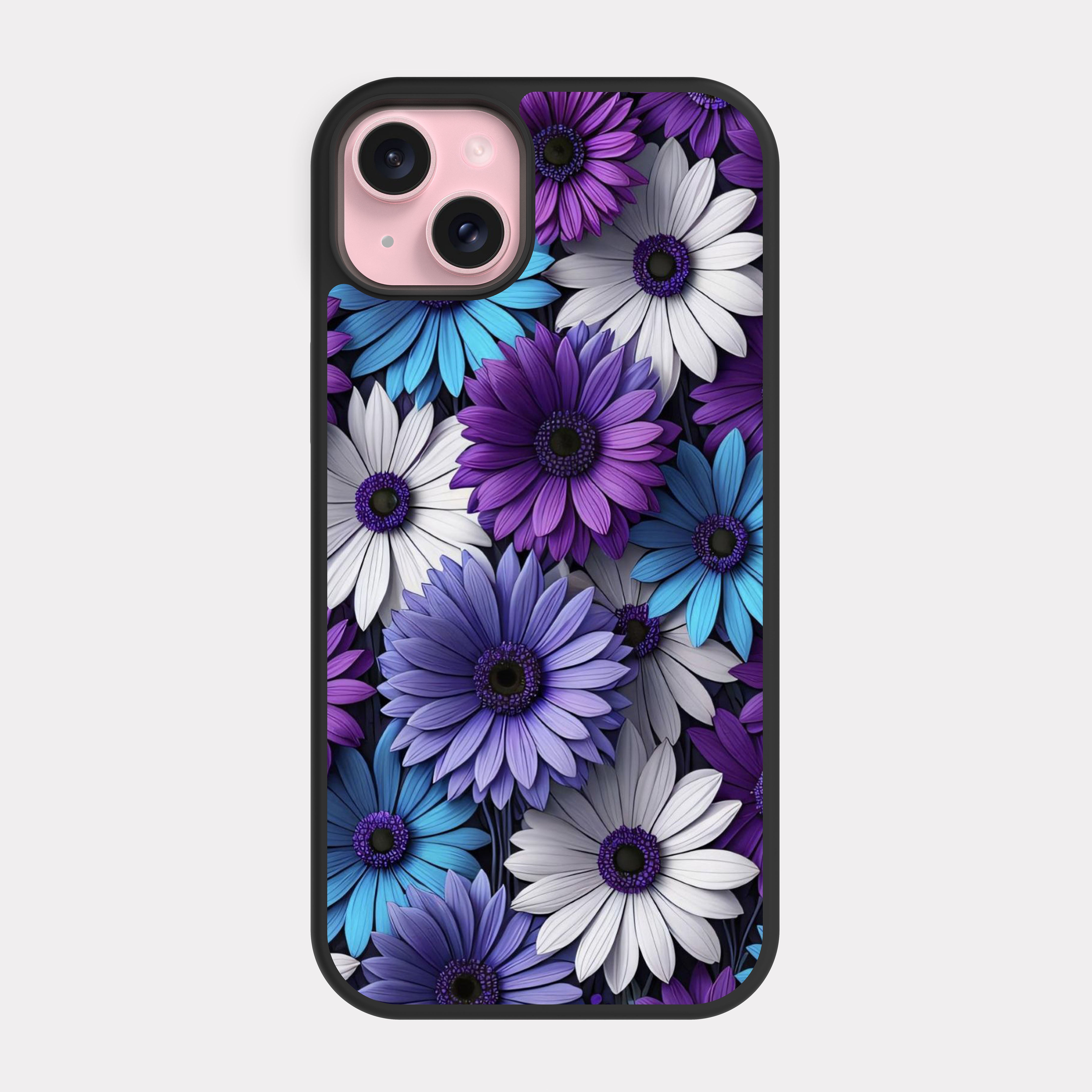 iPhone 15 Plus case cover Flowers Purple Blue