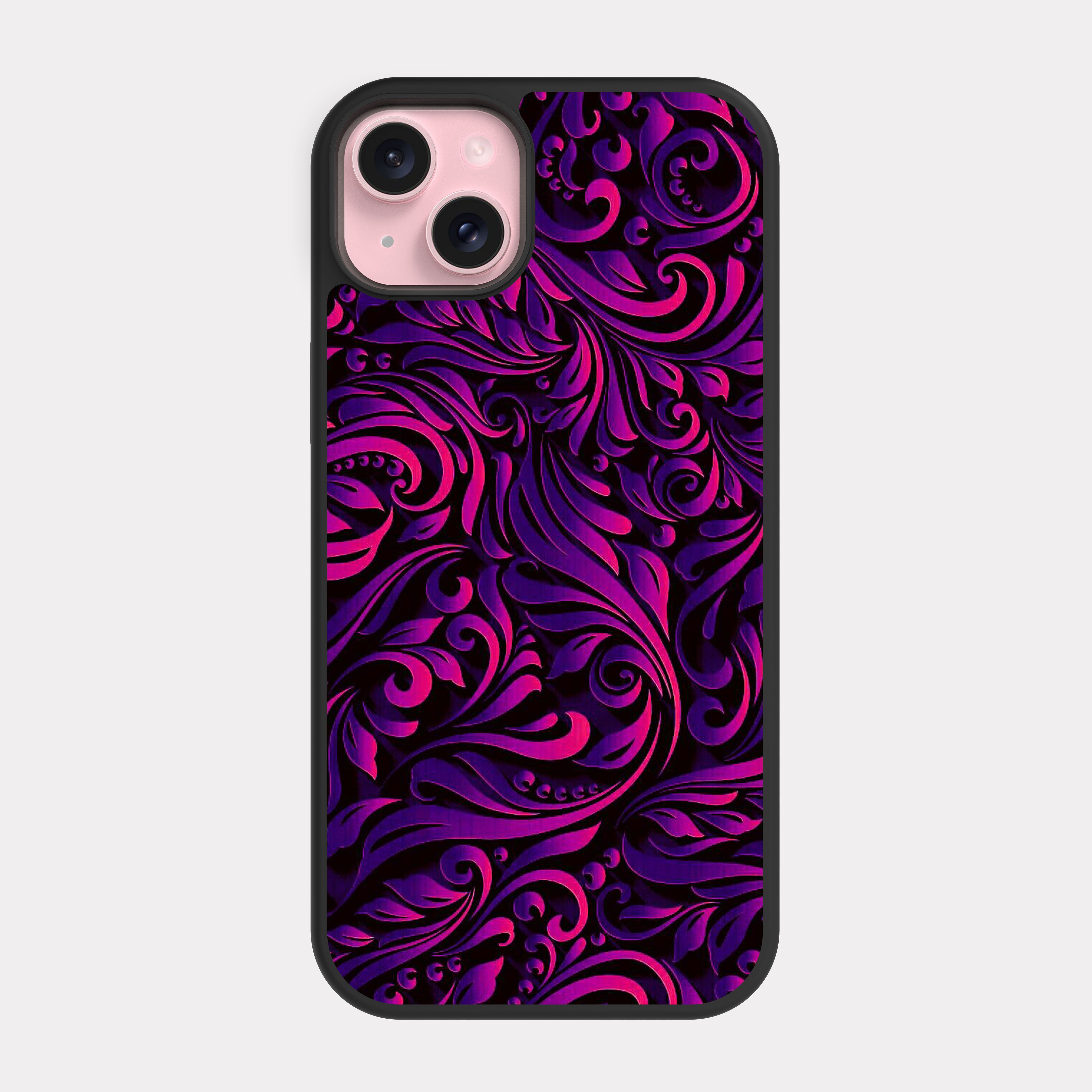 iPhone 15 Plus case cover Mandala Art Purple Pink