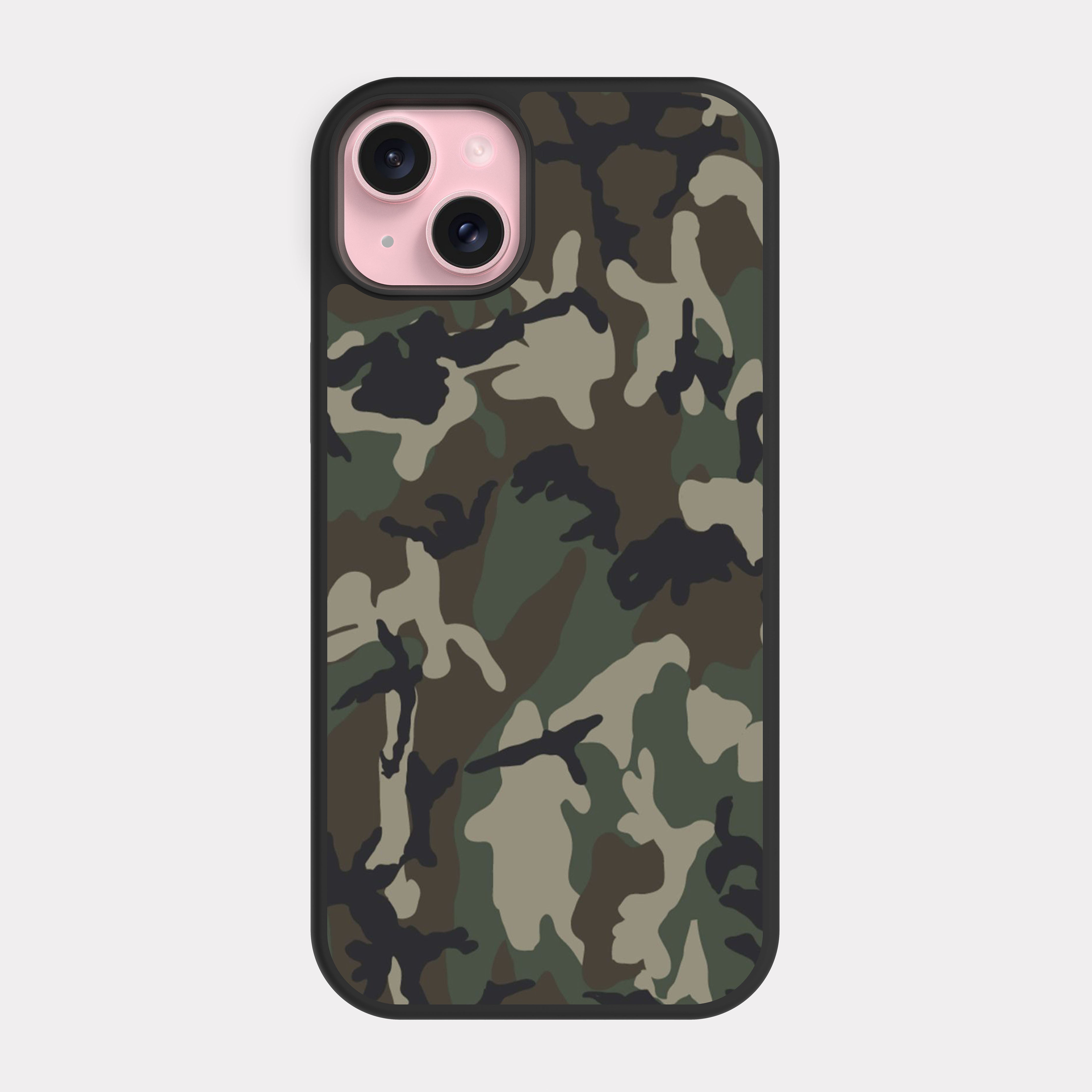 iPhone 15 Plus case cover Military Camo Green Brown