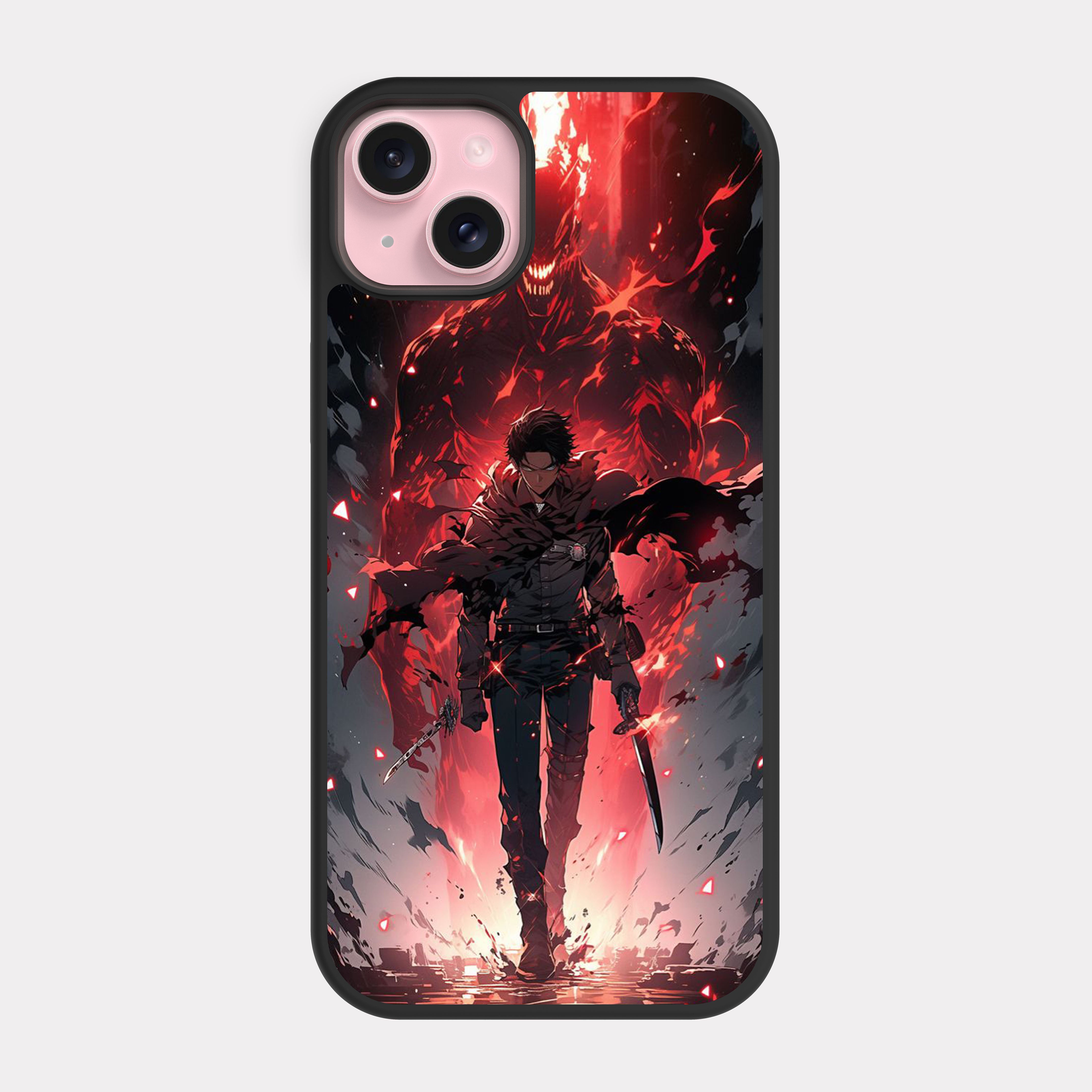 iPhone 15 Plus case cover Solo Leveling Red