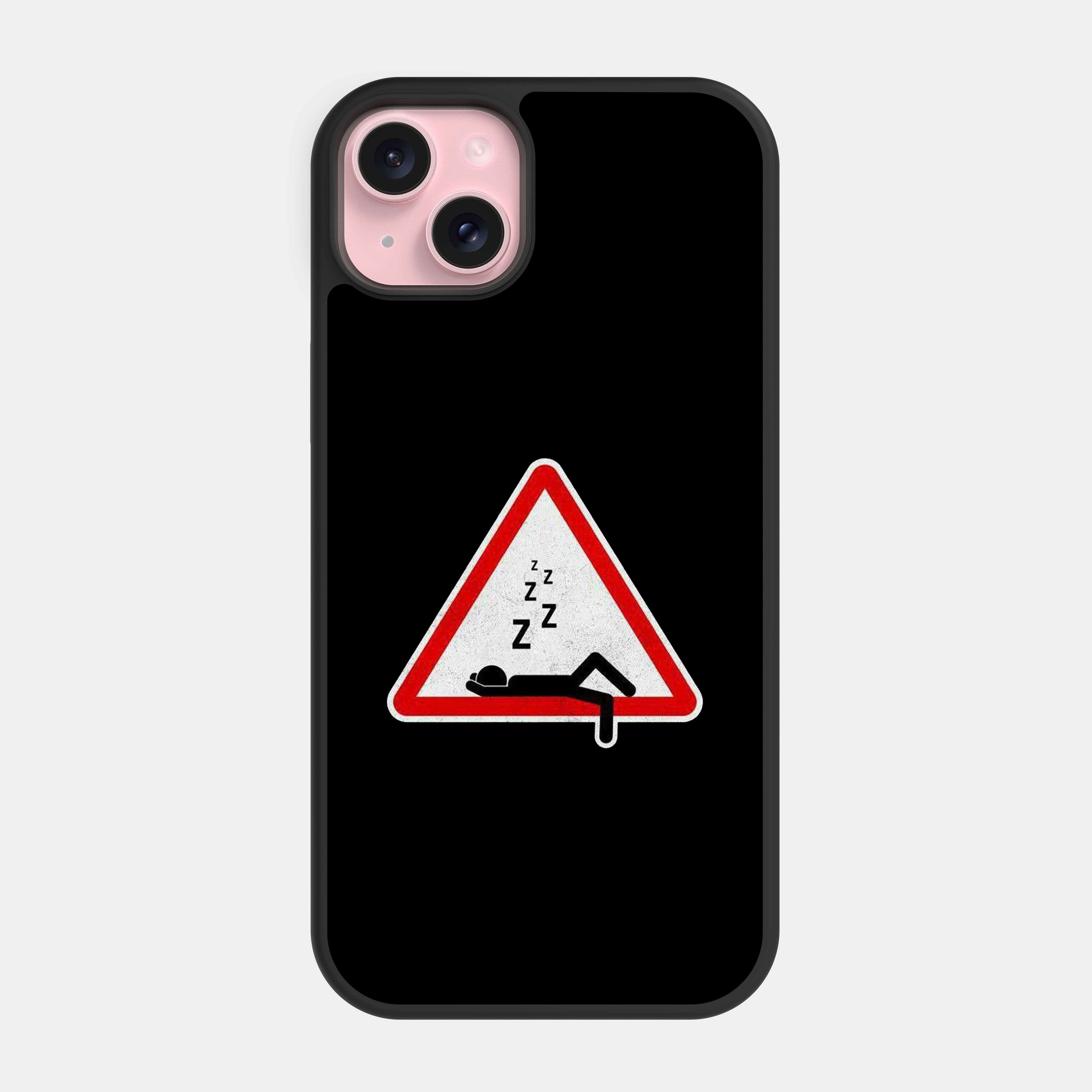 iPhone 15 Plus case cover Caution Warning Signs Black