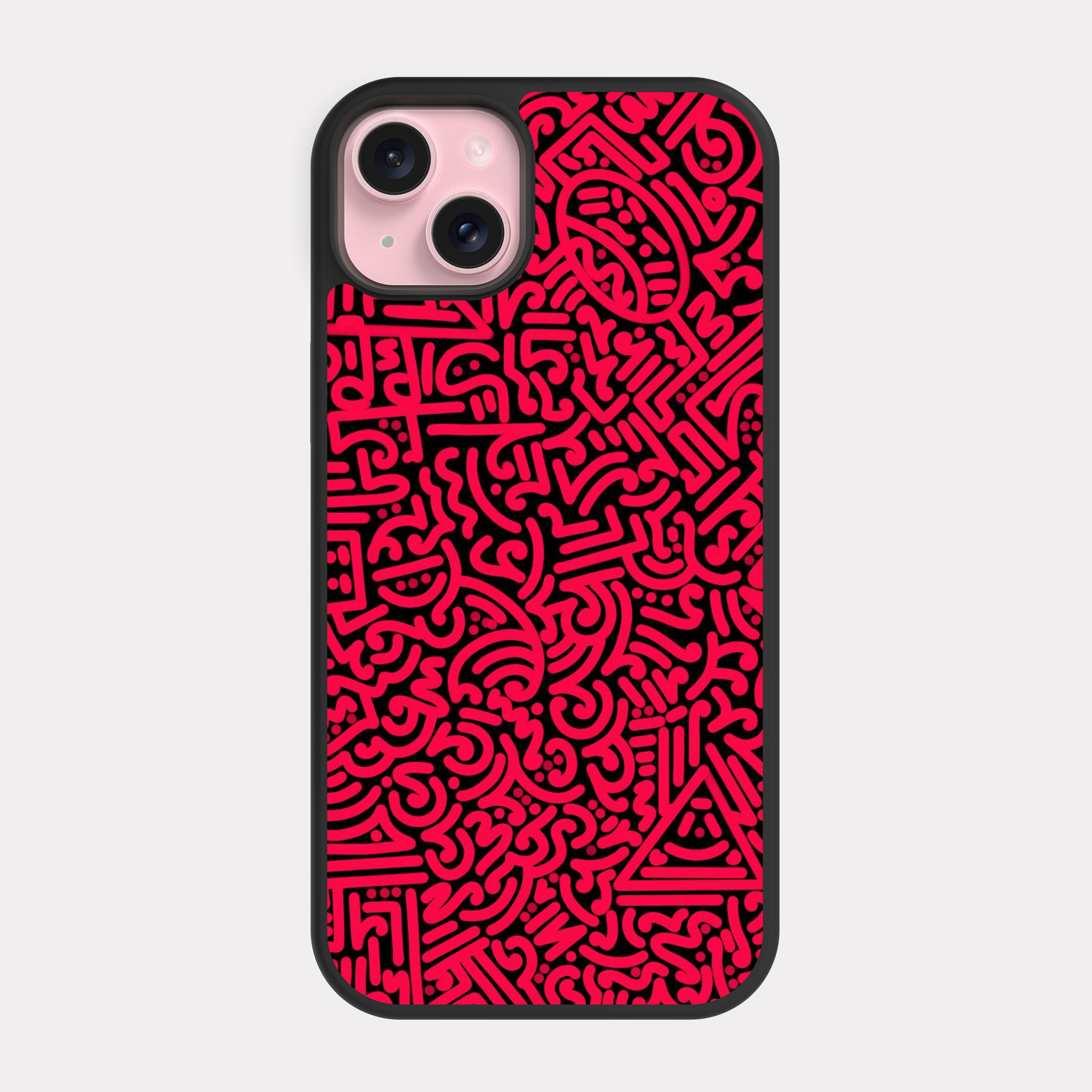 iPhone 15 Plus case cover Pattern Abstract Drawing Red