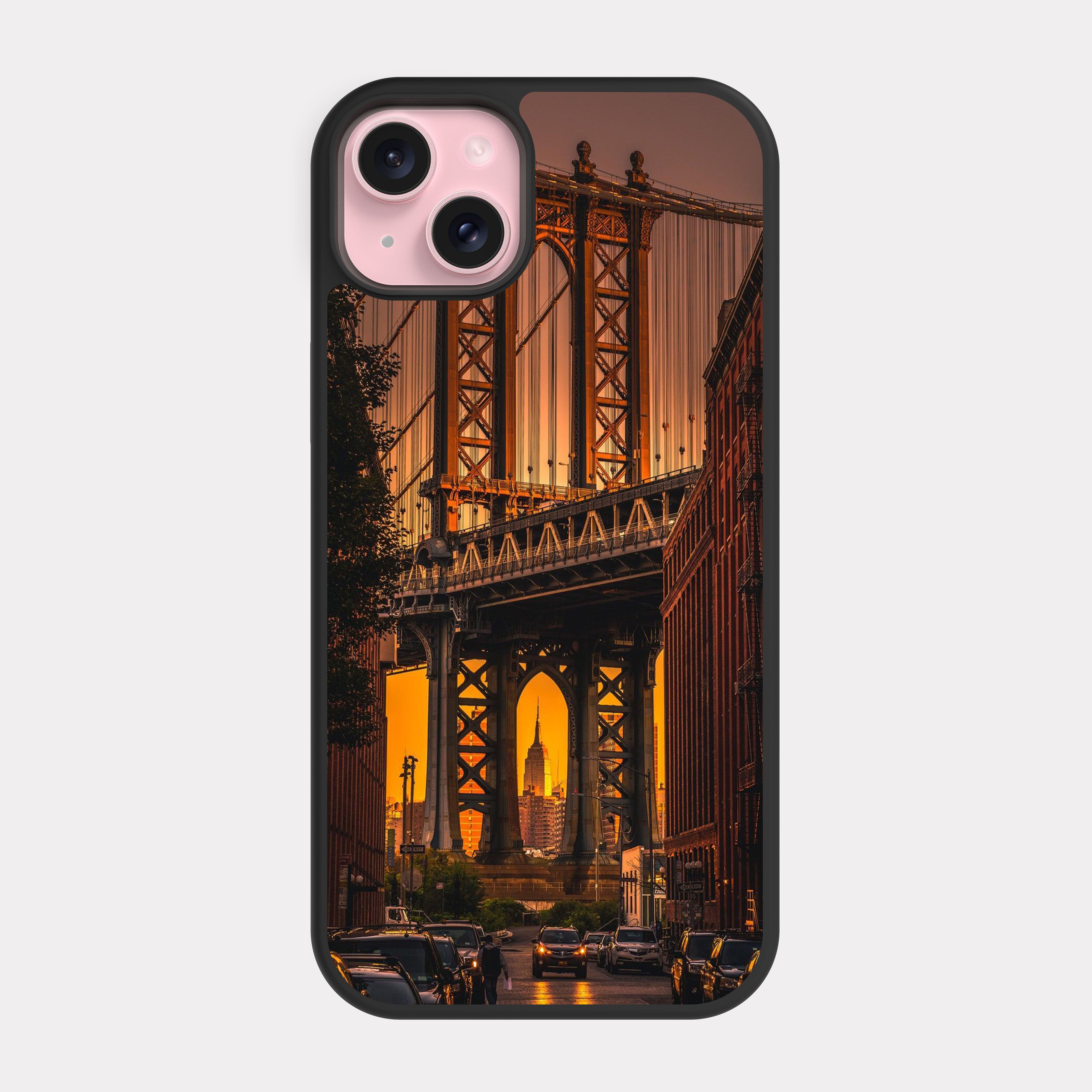 iPhone 15 Plus case cover Manhattan Bridge Orange