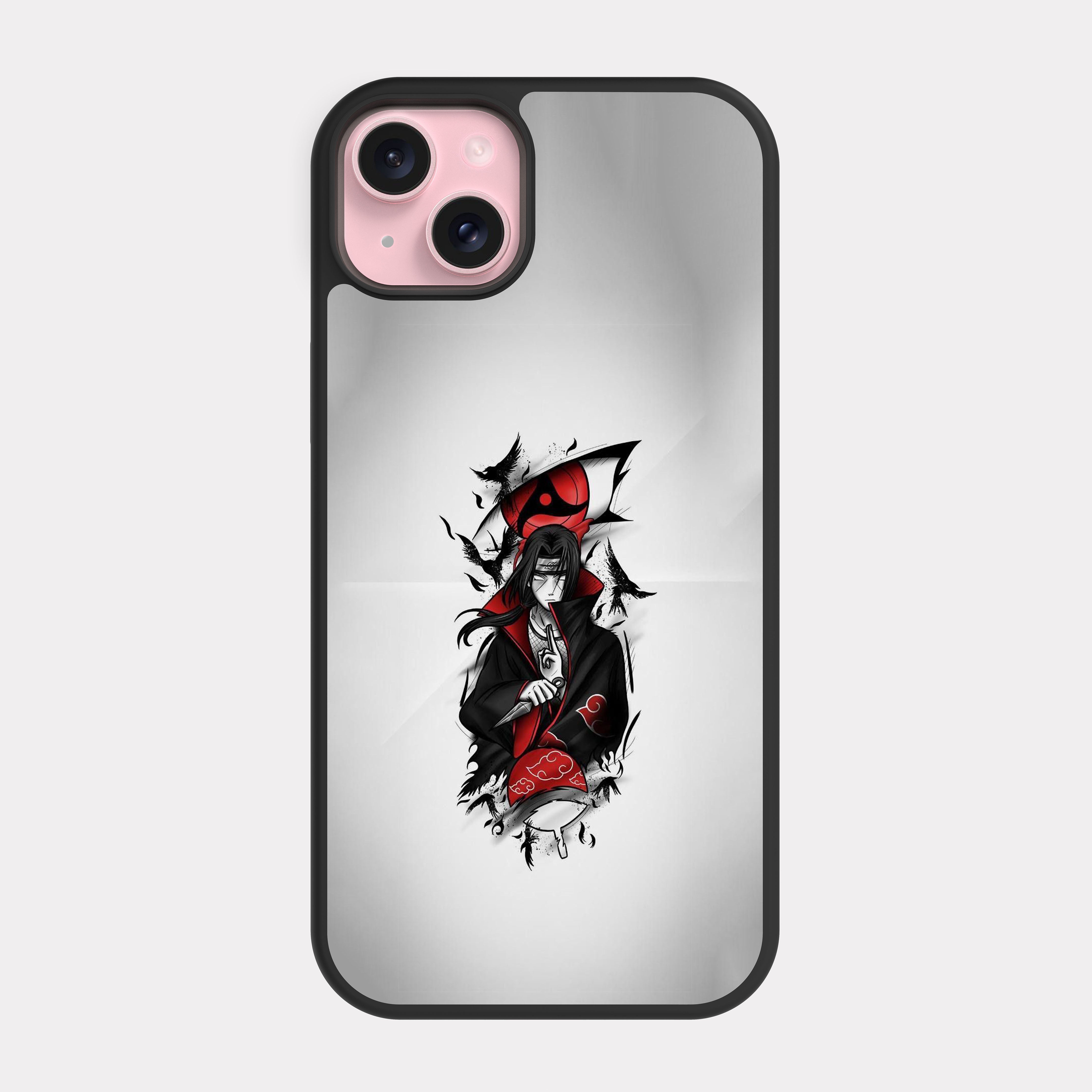 iPhone 15 Plus case cover Itachi Uchiha Naruto Red Gray