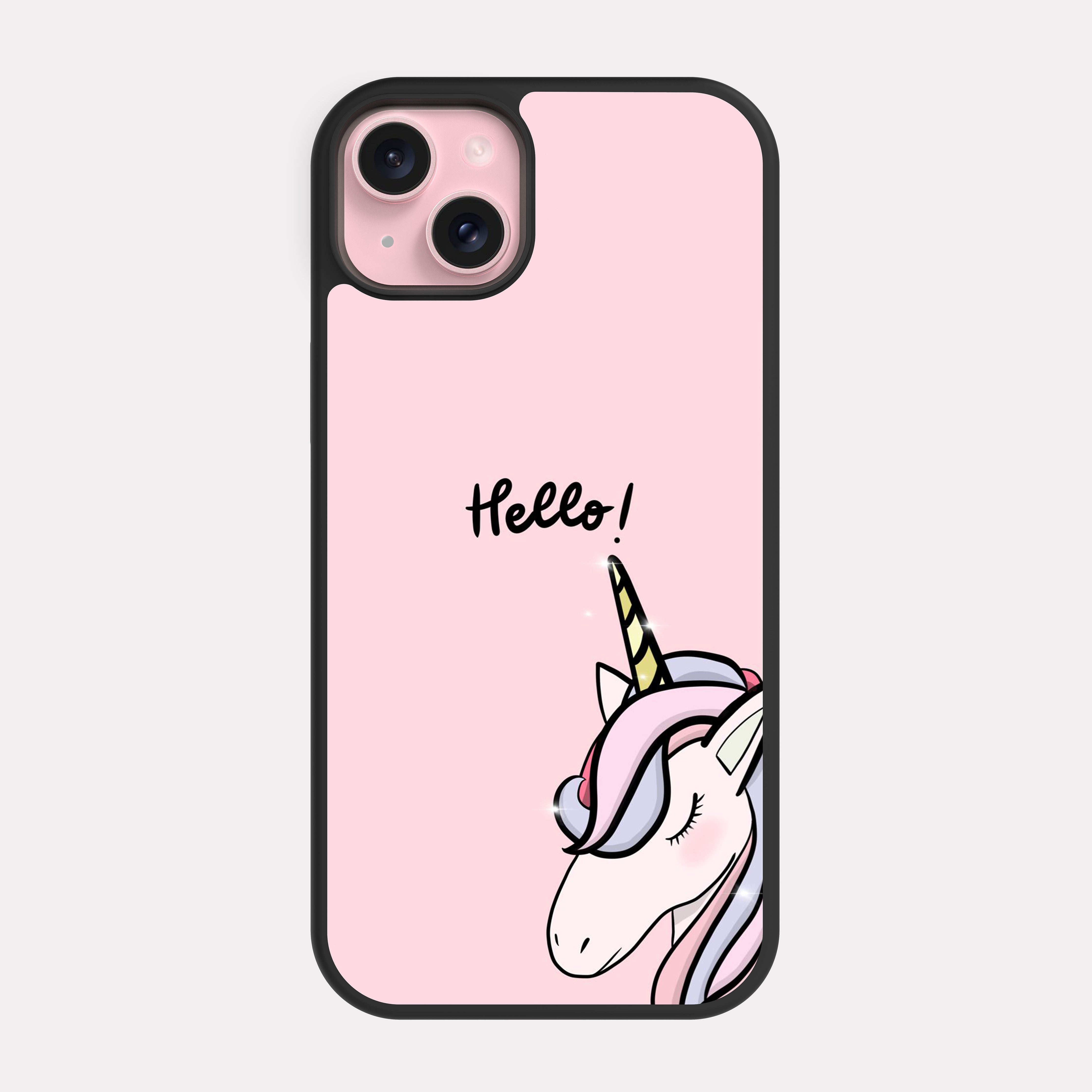 iPhone 15 Plus case cover Unicorn hello