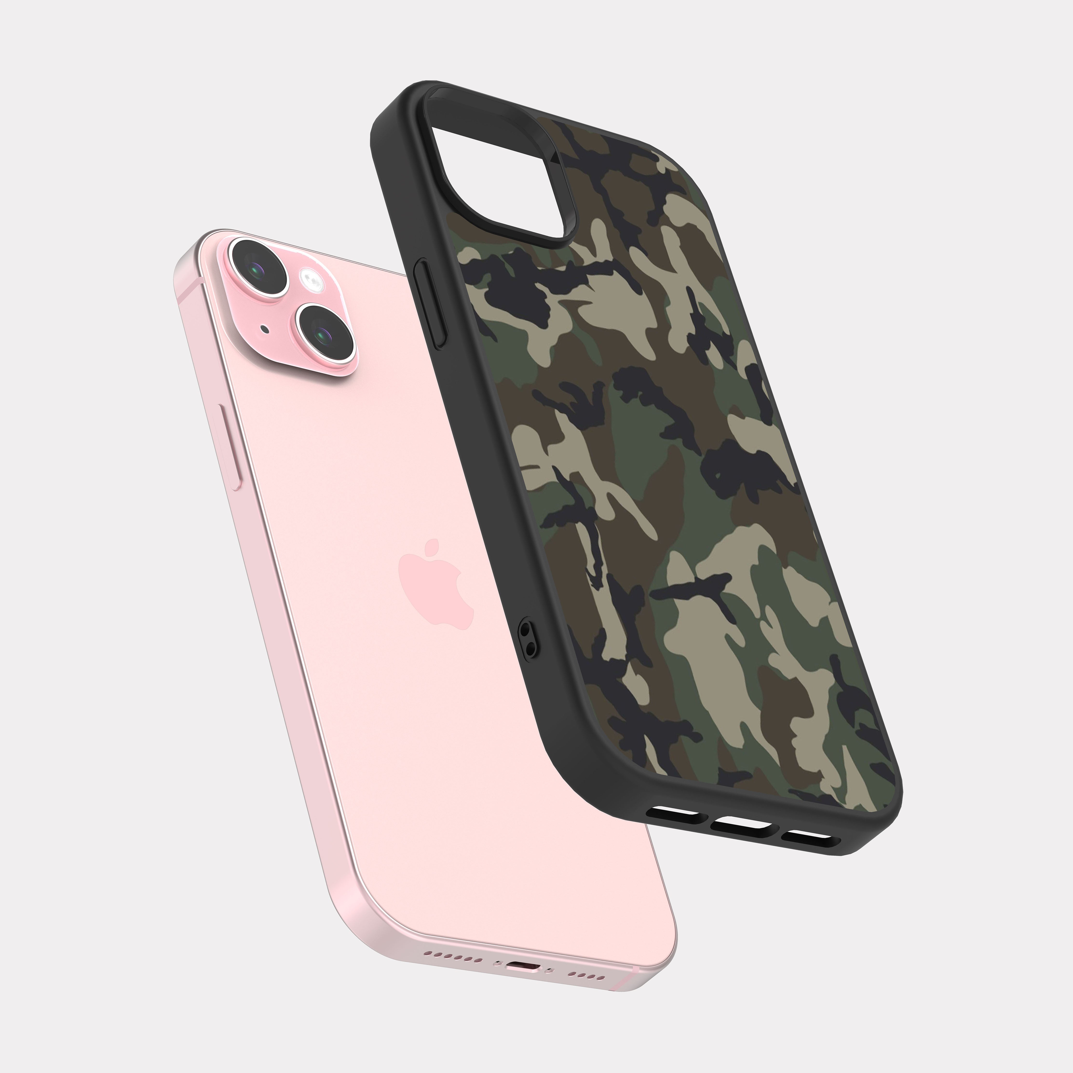 iPhone 15 Plus case cover Military Camo Green Brown